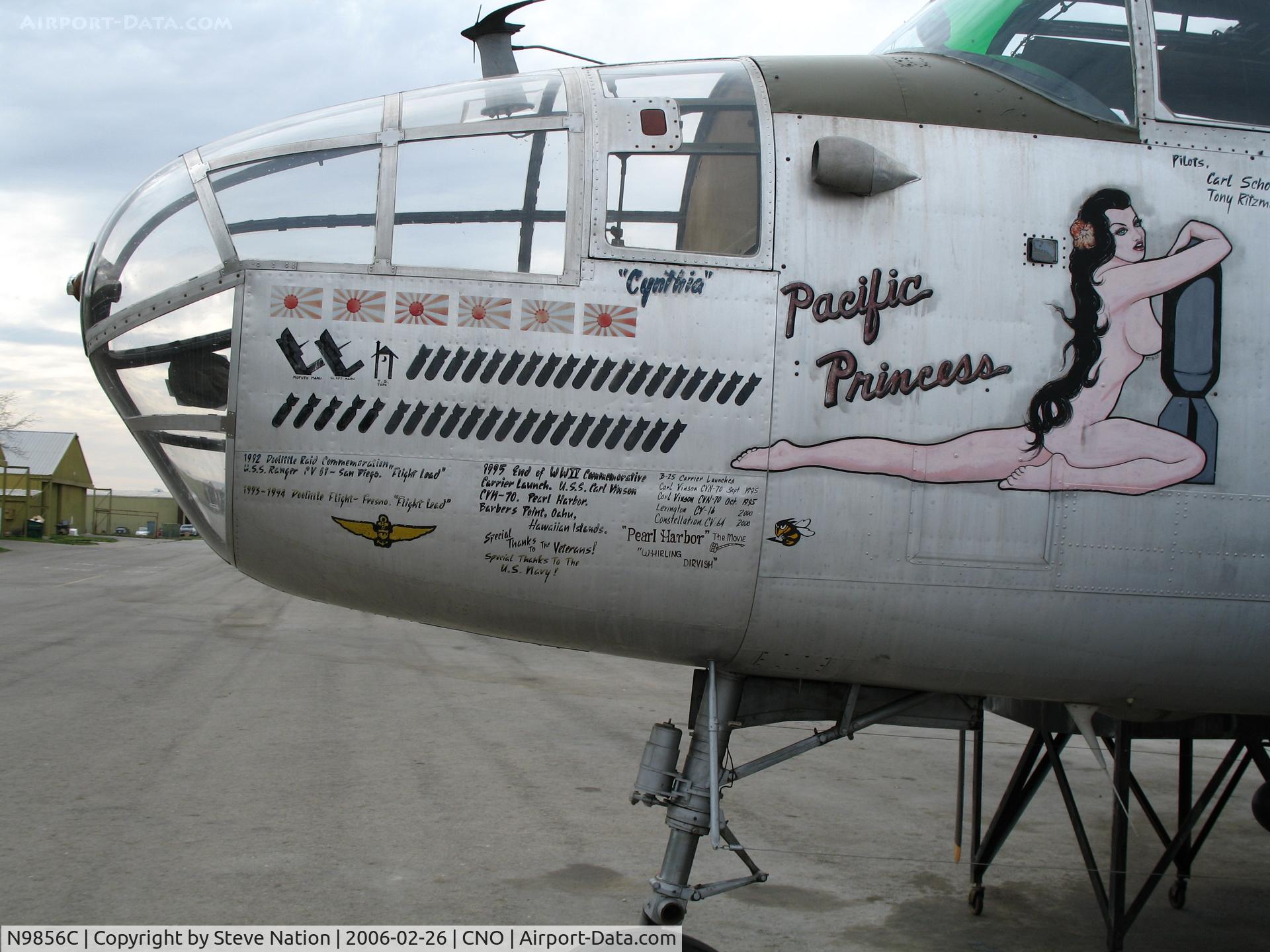 N9856C, 1943 North American TB-25N Mitchell C/N 108-35217, Close-up of nose art 