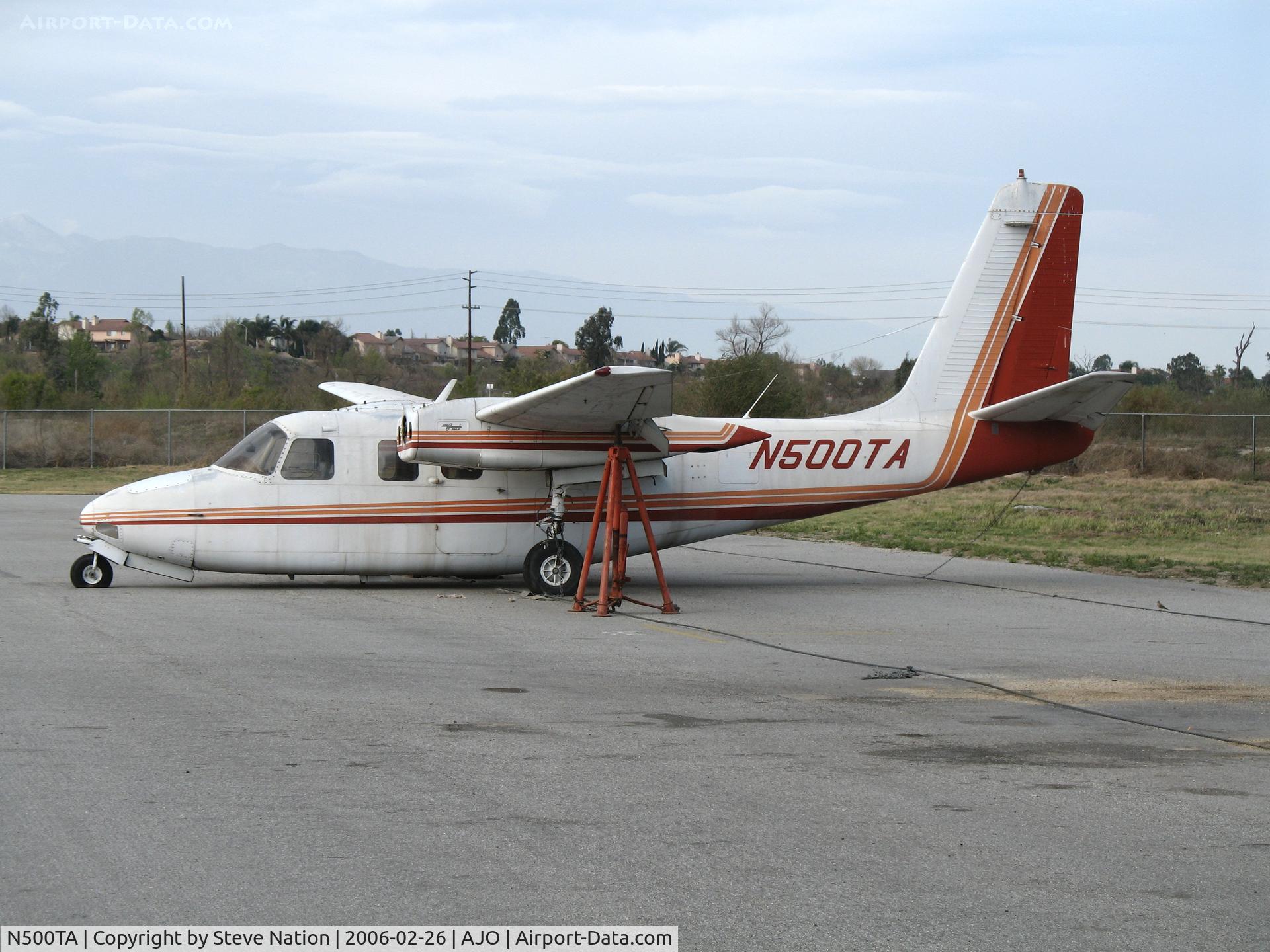 N500TA, 1962 Aero Commander 500-A C/N 500A-1222-68, 1962 Aero Commander 500-A minus prop blades @ Corona Municipal Airport, CA