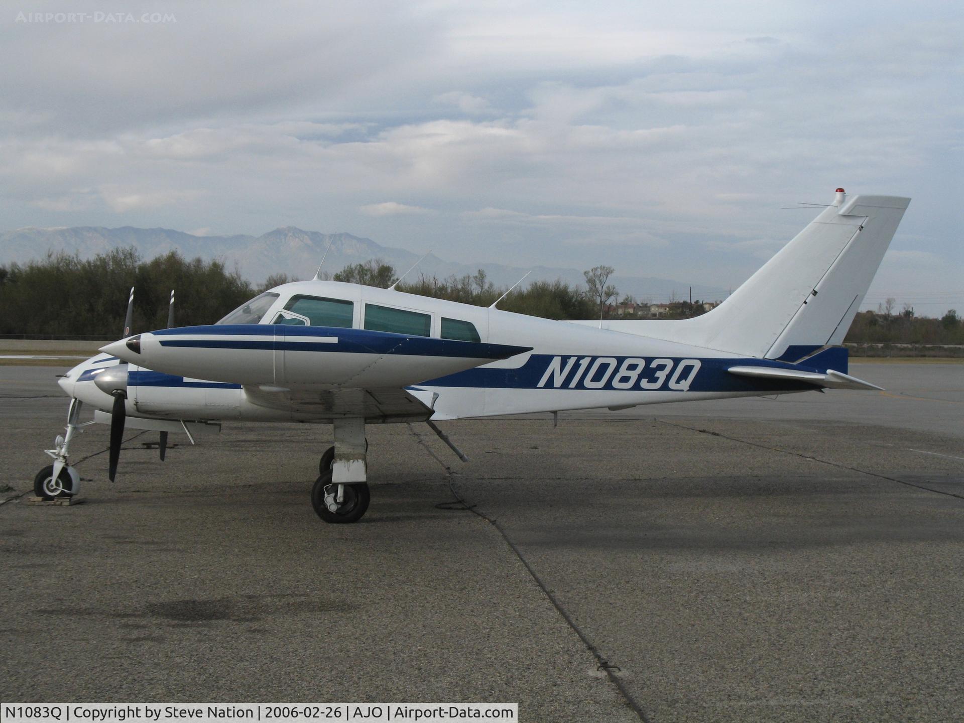 N1083Q, 1963 Cessna 310H C/N 310H0083, PWG Inc. 1963 Cessna 310H late winter afternoon @ Corona Municipal Airport, CA