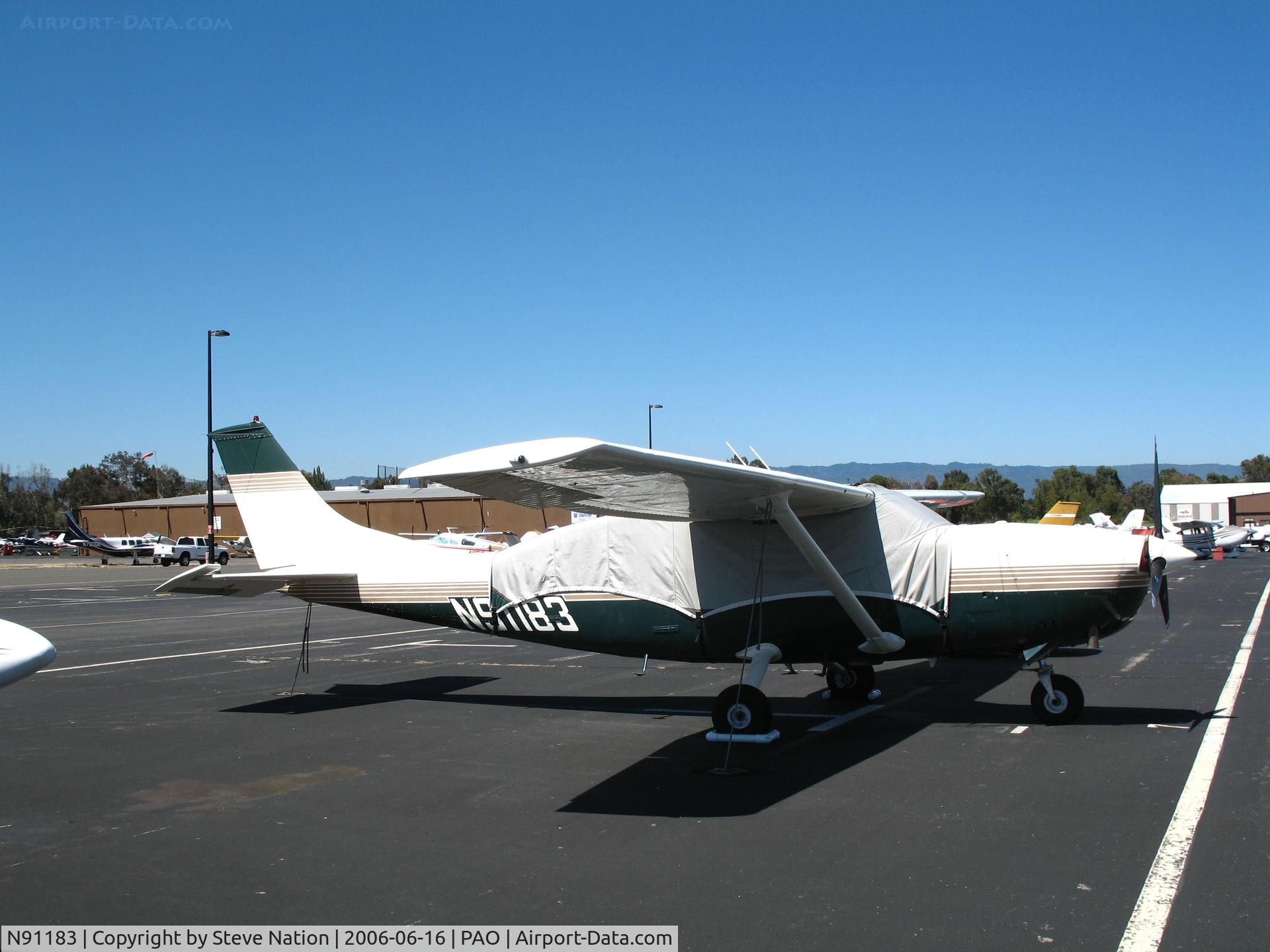 N91183, 1969 Cessna T207 C/N 20700106, 1969 Cessna T207 with cockpit cover @ Palo Alto Airport, CA