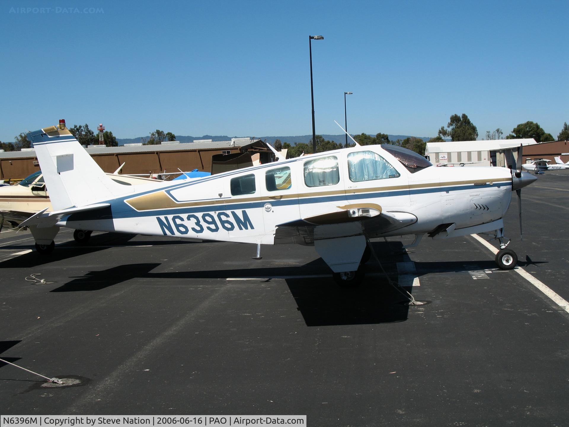 N6396M, 1982 Beech A36 Bonanza 36 C/N E-2037, R. L. Spicer Inc. 1982 Beech A36 Bonanza @ Palo Alto Airport, CA