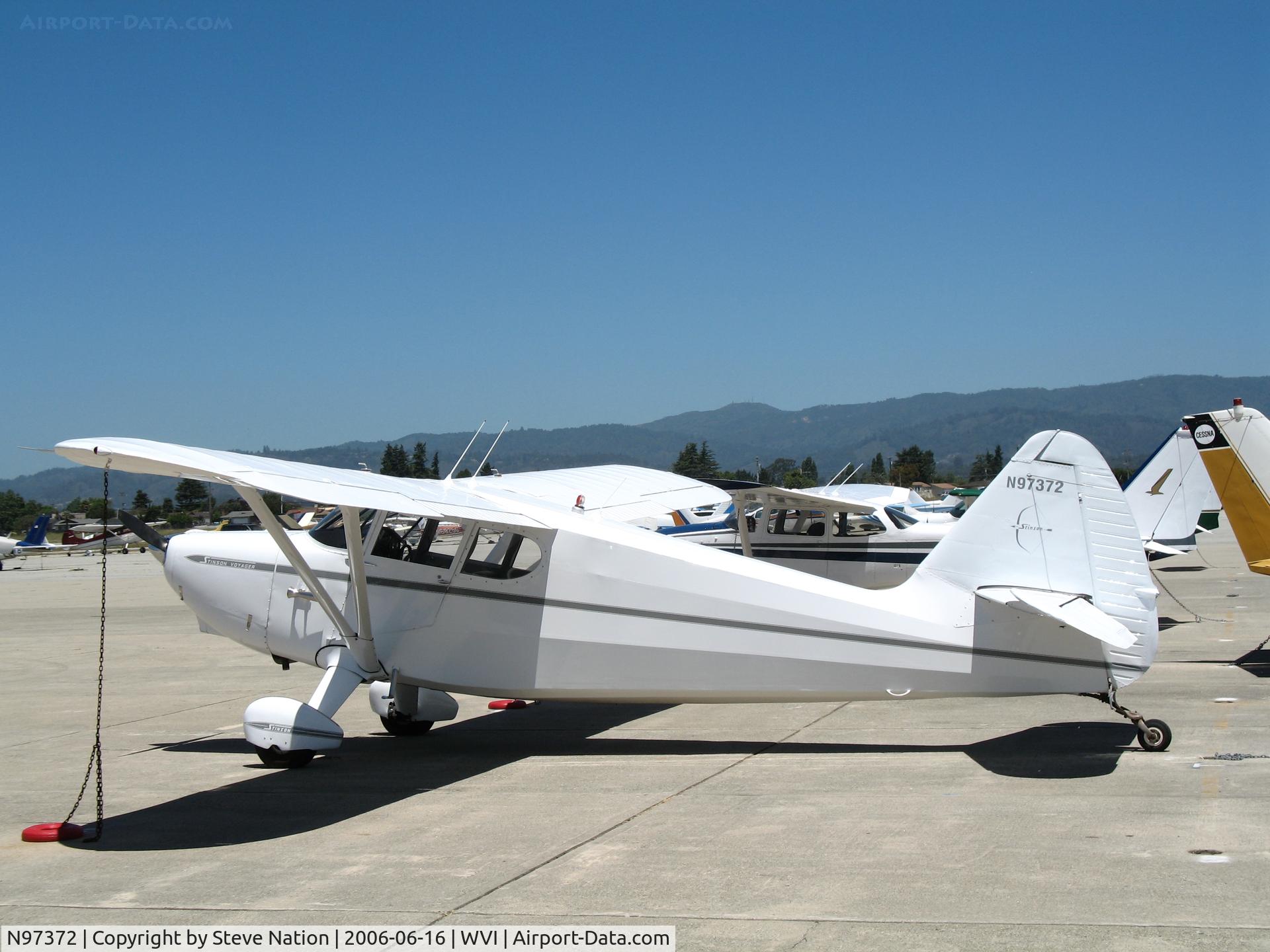 N97372, 1946 Stinson 108 Voyager C/N 108-372, Beautiful 1946 Stinson 108 on sunny June day @ Watsonville Airport, CA