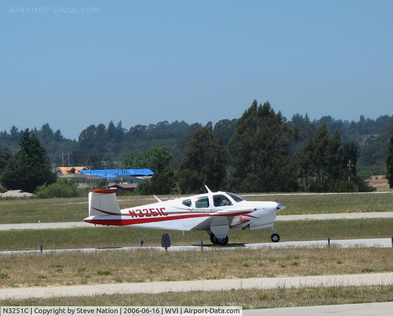 N3251C, 1954 Beech E35 C/N D-3916, 1954 Beech E35 Bonanza taxying @ Watsonville Airport, CA