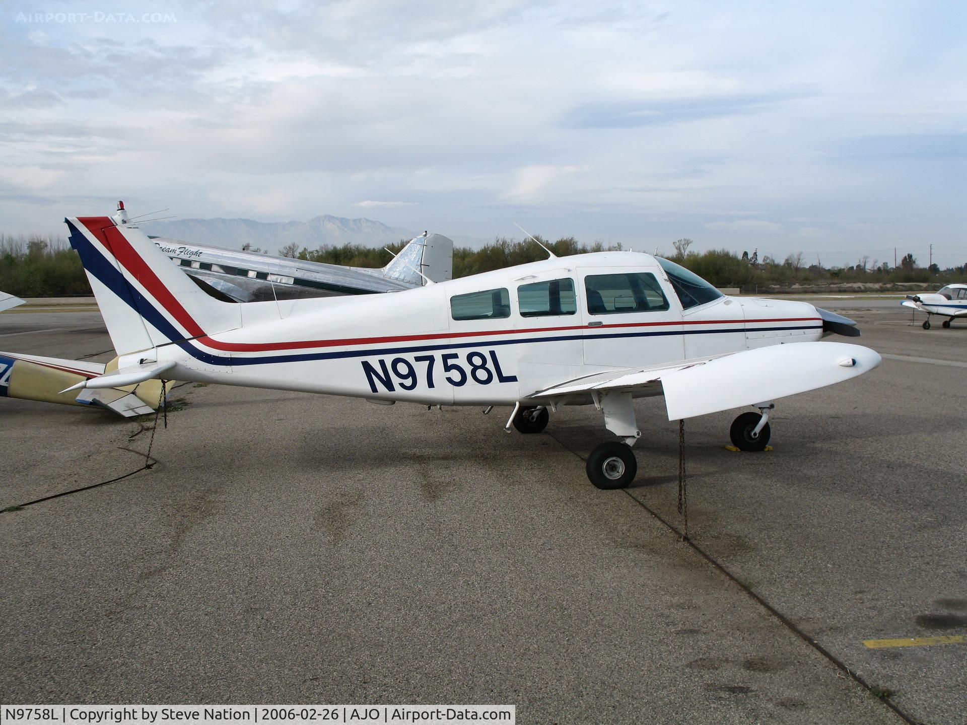 N9758L, 1972 Beech C23 Sundowner 180 C/N M-1379, 1972 Beech C23 @ Corona Municipal Airport, CA