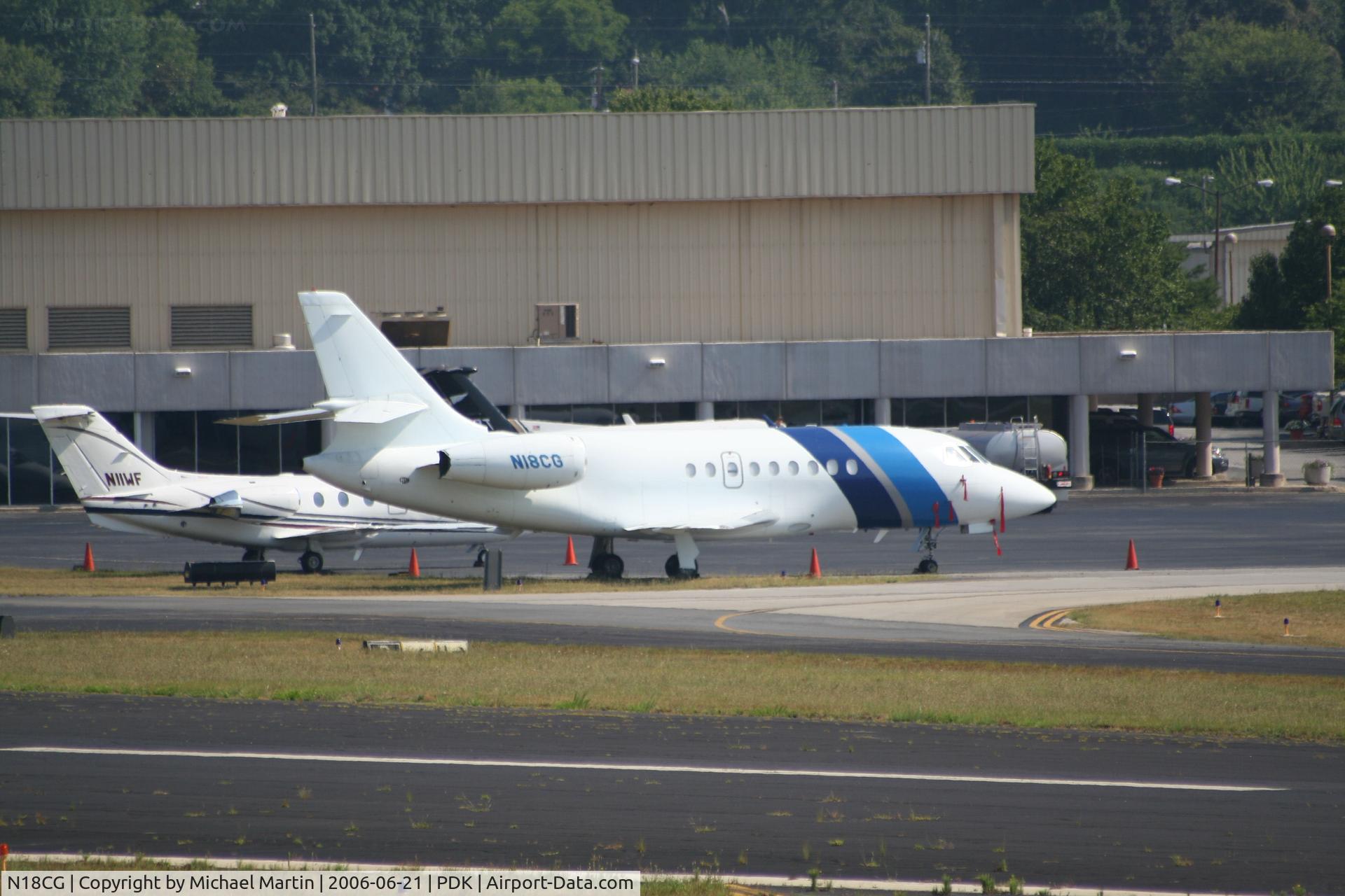 N18CG, 1998 Dassault Falcon 2000 C/N 57, Tied down @ Signature Flight Services