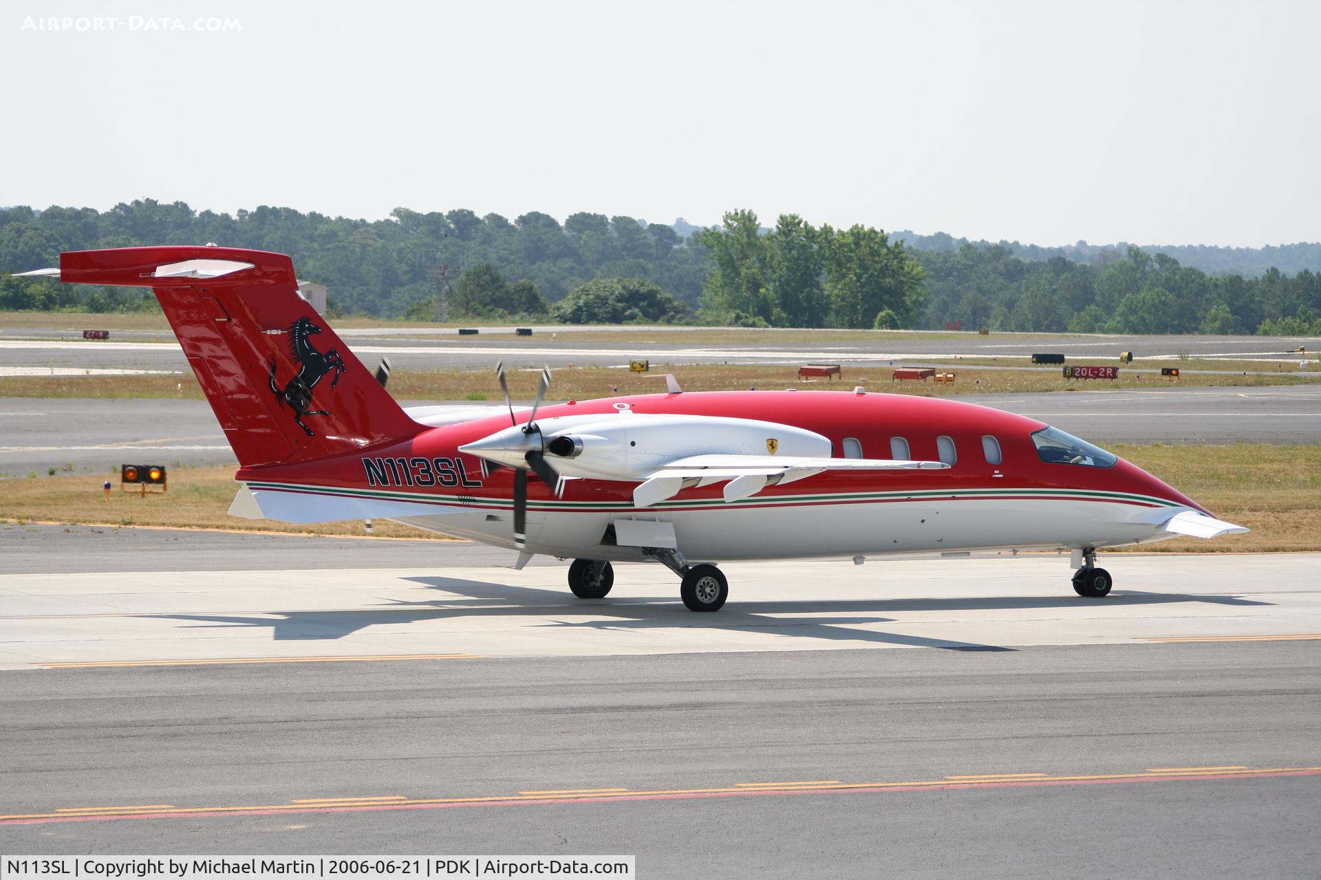 N113SL, 1993 Piaggio P-180 Avanti C/N 1020, Taxing past Mercury Air Service
