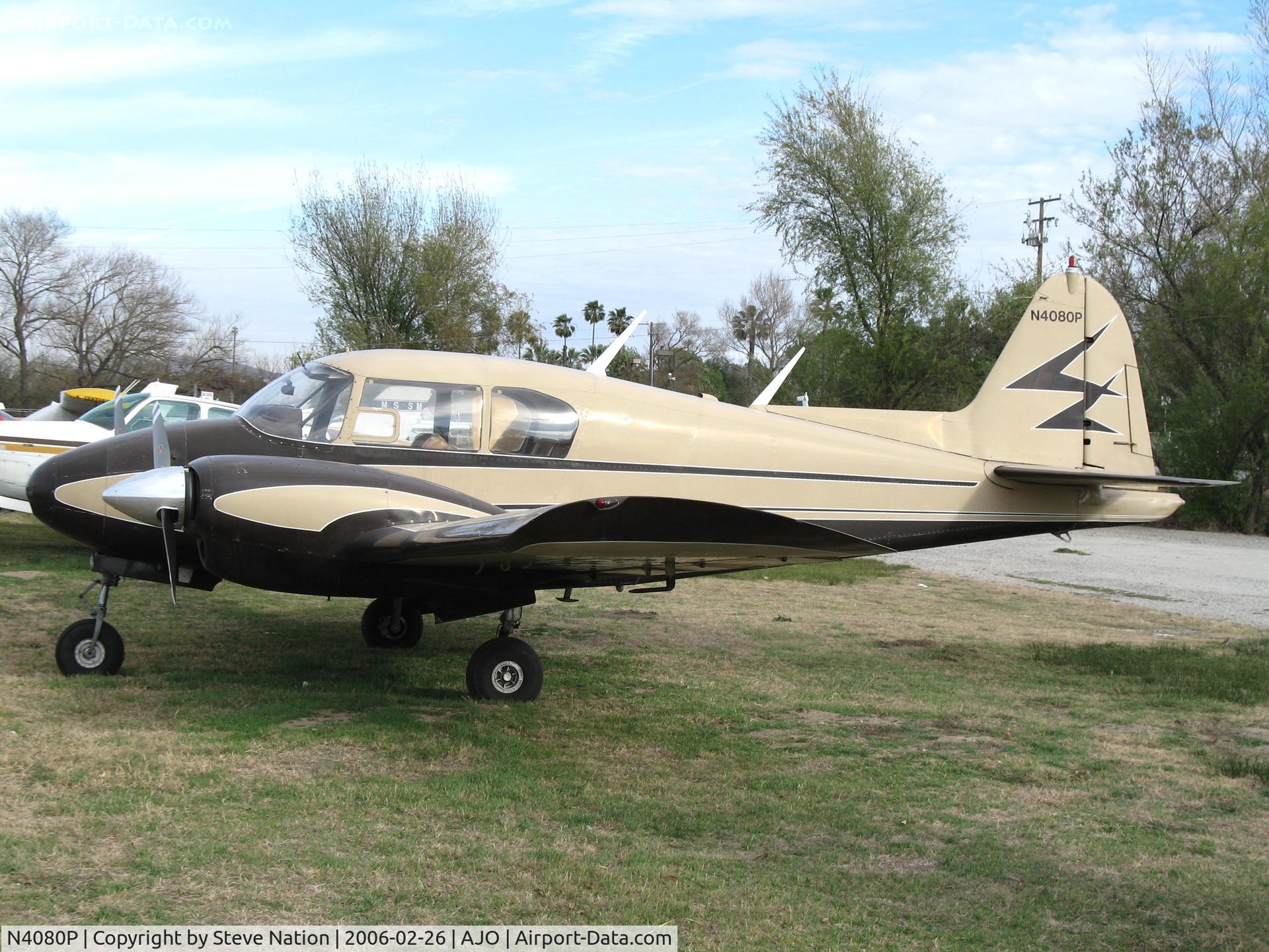 N4080P, 1959 Piper PA-23-160 Apache C/N 23-1557, Beautifully painted 1959 Piper PA-23-160 @ Corona Municipal Airport, CA