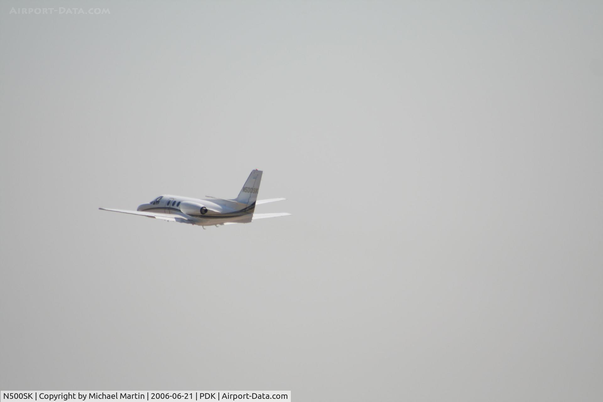 N500SK, 1973 Cessna 500 C/N 500-0129, Departing 20R - Gear Up!