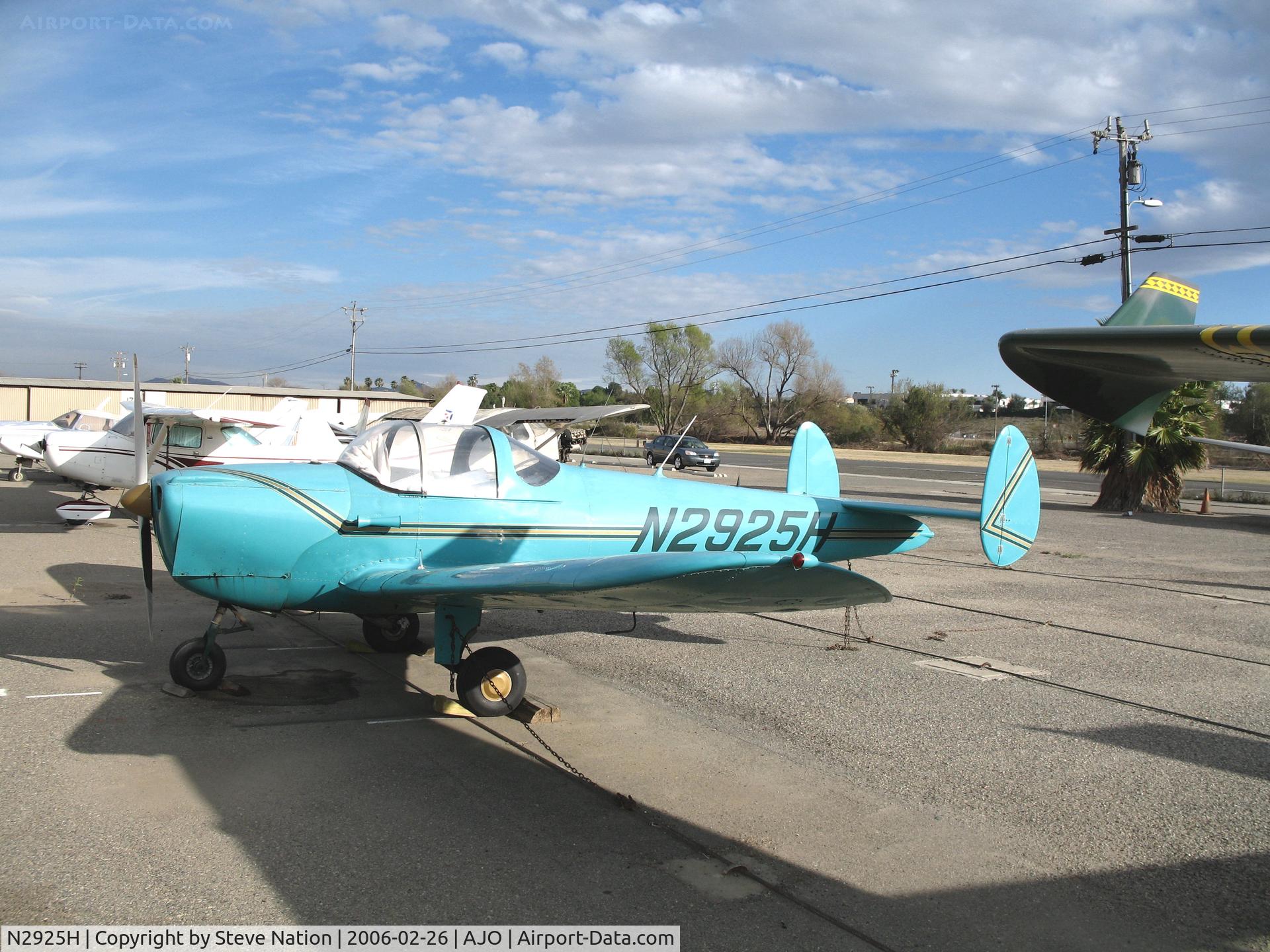 N2925H, 1946 Erco 415C Ercoupe C/N 3550, Turquoise 1946 Ercoupe 415-C @ Corona Municipal Airport, CA