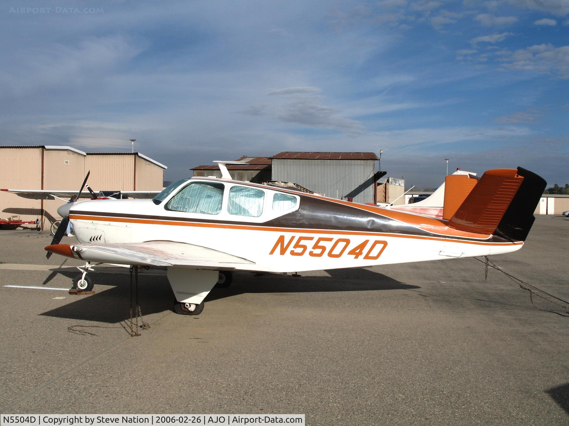 N5504D, 1957 Beech H35 Bonanza C/N D-5033, Fiberglass Concepts 1957 Beech H35 Bonanza @ Corona Municipal Airport, CA