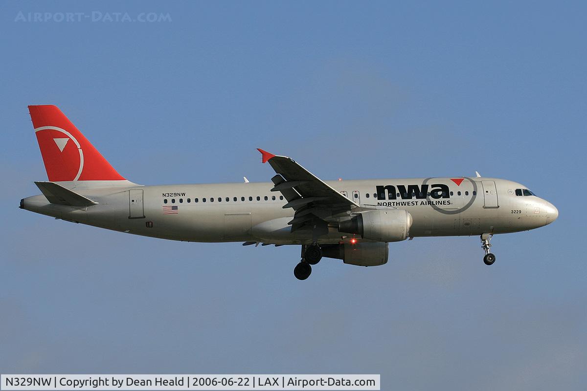 N329NW, 1992 Airbus A320-211 C/N 306, Northwest Airlines N329NW (FLT NWA337) from Detroit Metro Wayne County (KDTW) on final approach to RWY 24R.