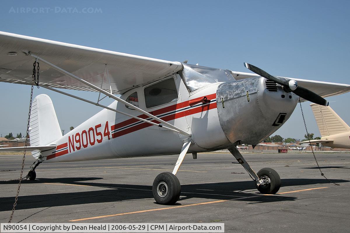 N90054, 1946 Cessna 140 C/N 9112, 1946 Cessna 140 N90054 parked on the ramp at Compton Municipal Airport (CPM).