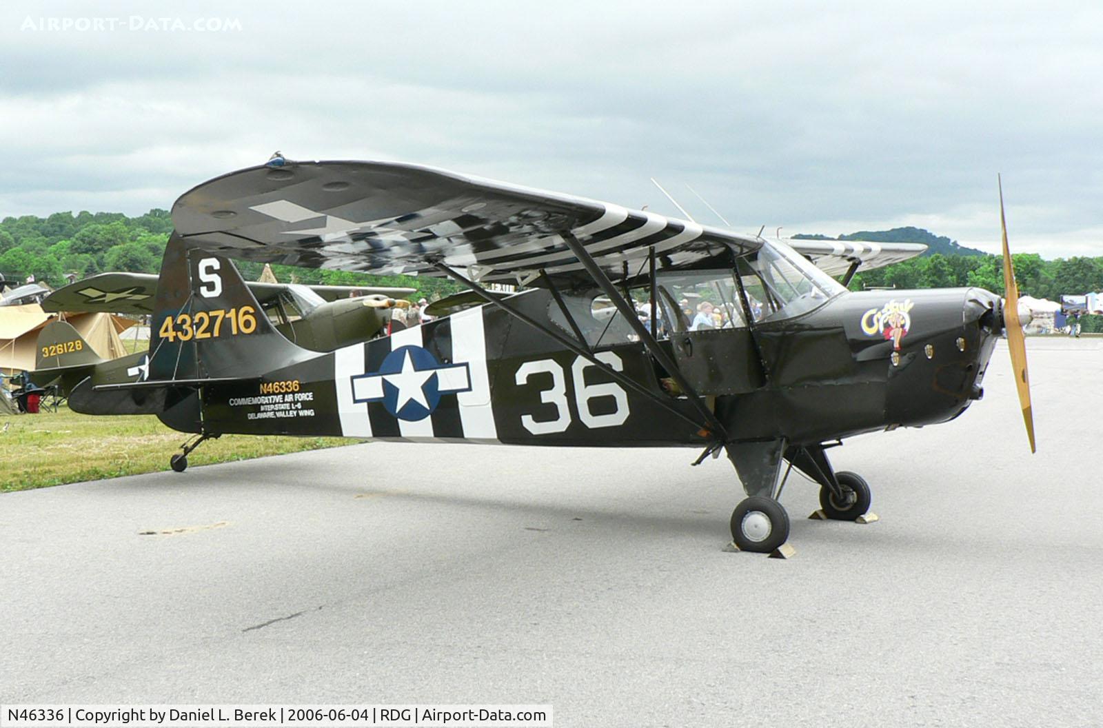 N46336, 1943 Interstate S-1B1 Cadet C/N 159, This very rare Interstate L-6 of the Commemorative Air Force gleams with pride.