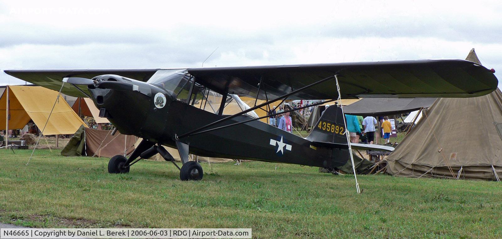 N46665, 1943 Taylorcraft DCO-65 C/N L-5892, This 1943-vintage Taylorcraft shows off her lovely plumage at the Mid Atlantic Air Museum.
