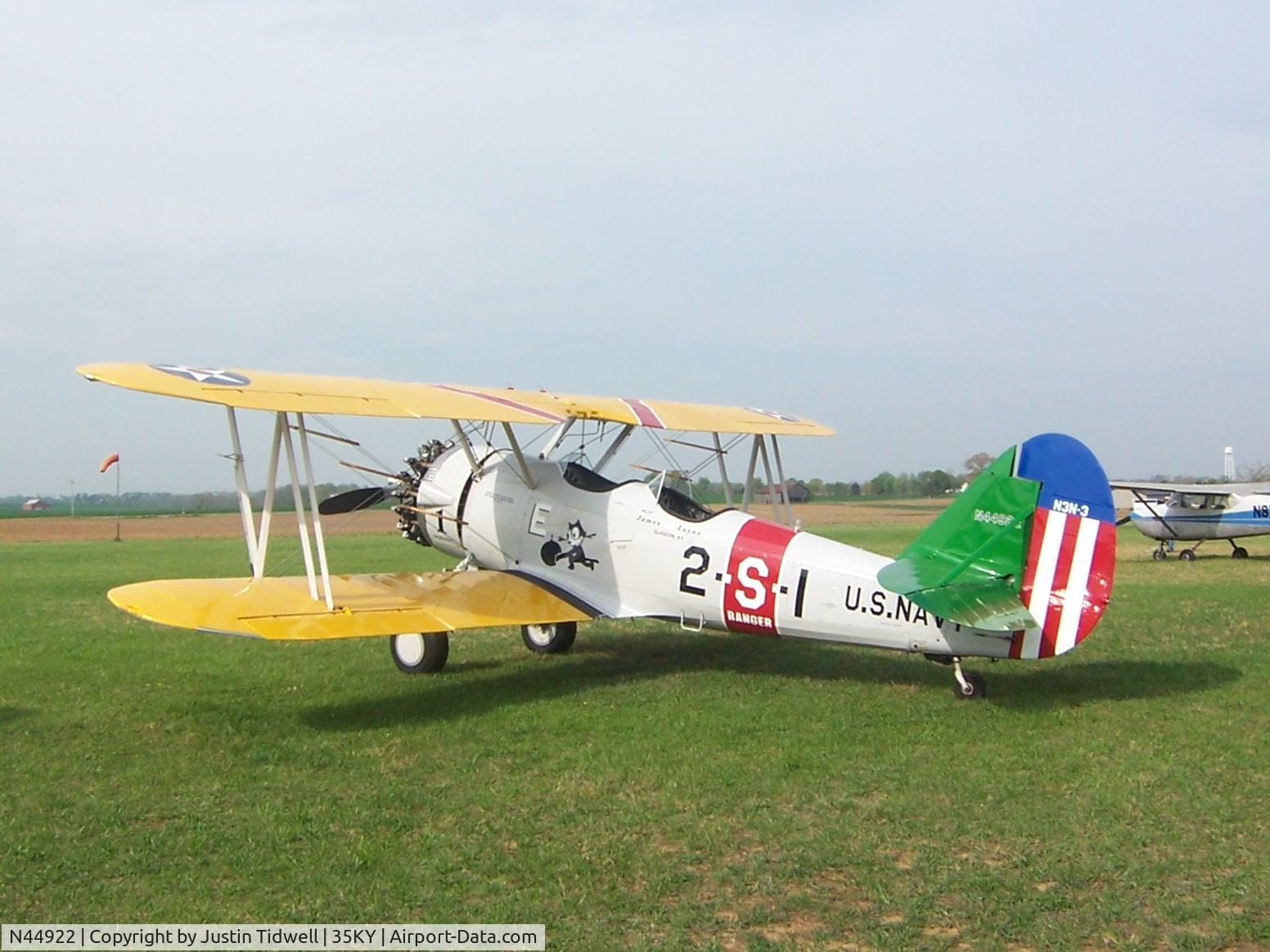 N44922, 1939 Naval Aircraft Factory N3N-3 C/N 1911, N44922 Sitting at Welcome Field in Franklin, Ky - 2006