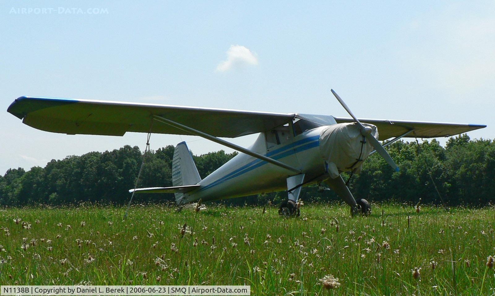 N1138B, 1947 Luscombe 8A C/N 5765, Beautiful 1940s Luscombe enjoys a summer day on a grass strip.