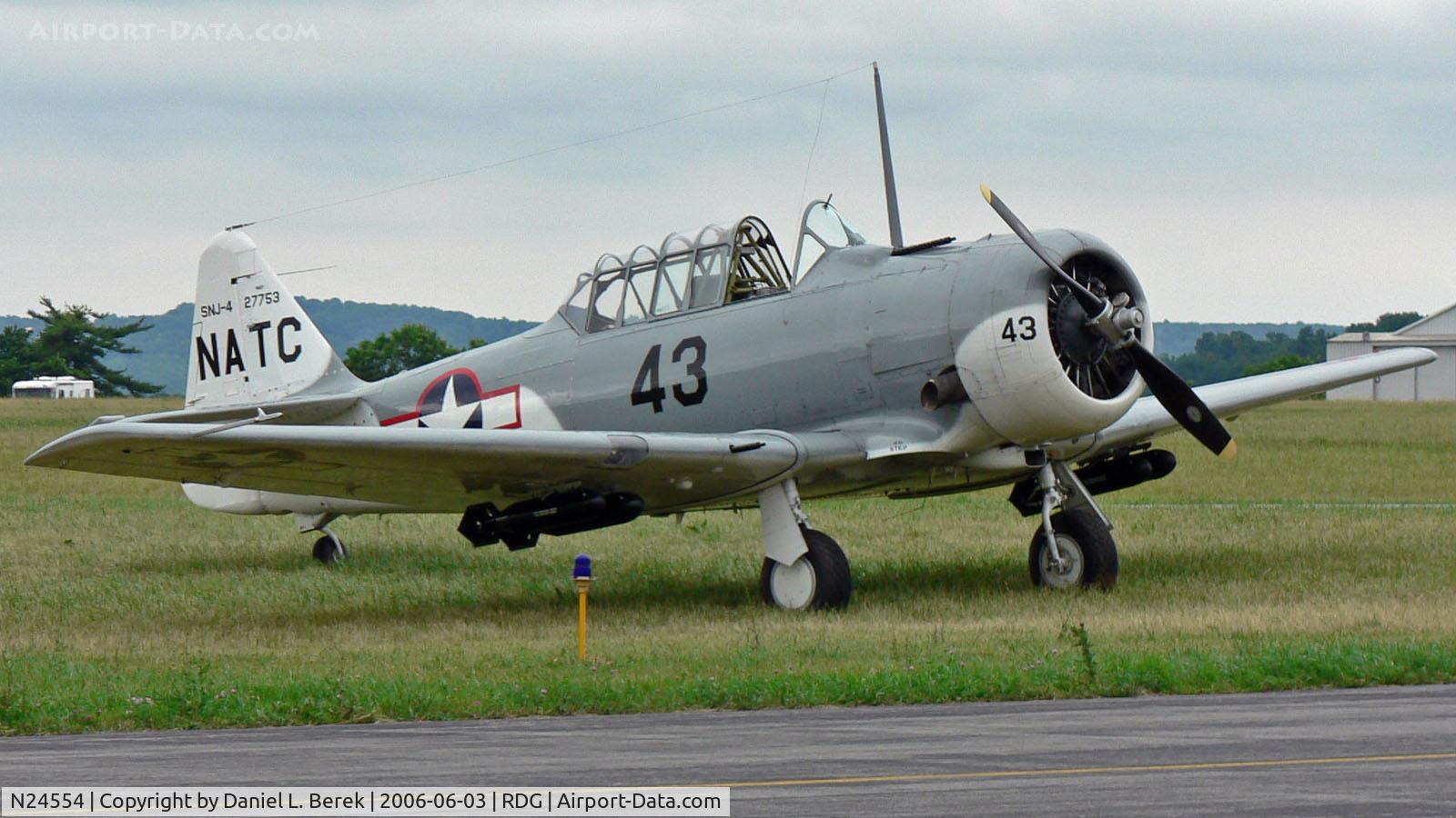 N24554, 1943 North American SNJ-4 Texan C/N 88-12281, Beautiful World War II Navy plane at peace.