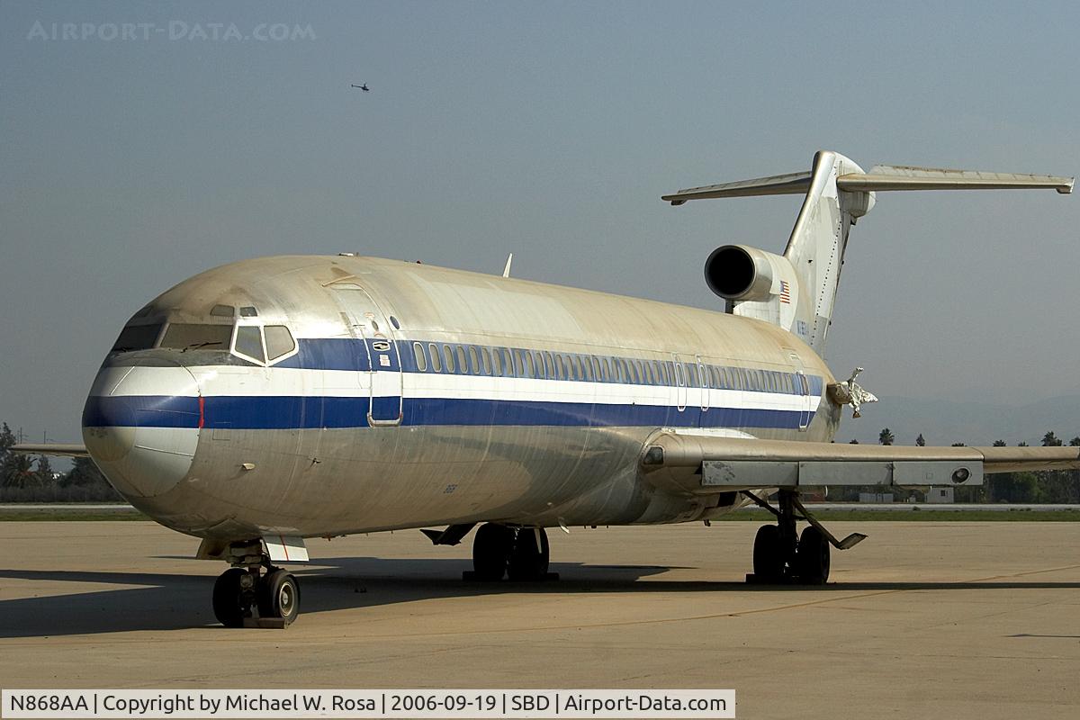 N868AA, 1977 Boeing 727-223 C/N 21373, Ex American Airlines registered to KCP Leasing & Services LLC and now stored at San Bernardino awaiting its final destiny.