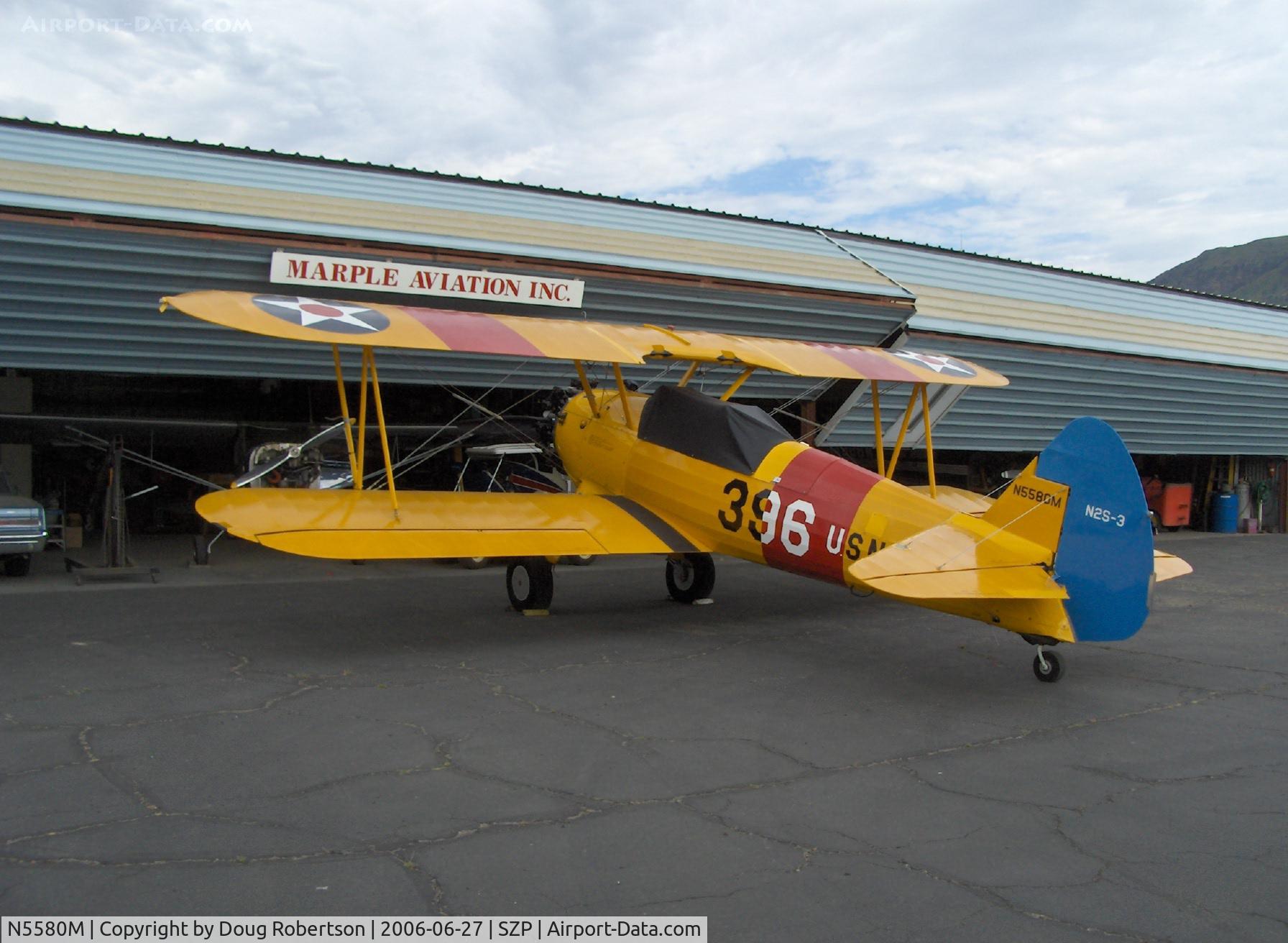 N5580M, 1943 Boeing B75N1 C/N 75-7755, 1943 Boeing Stearman B75N1 as N2S-3, Continental W670 radial