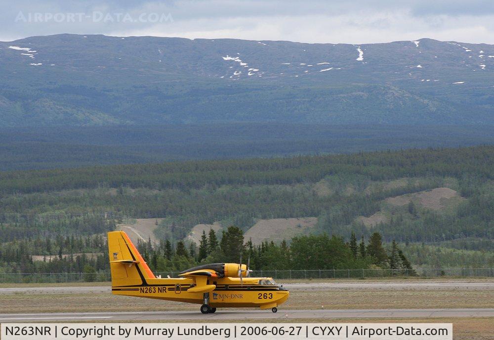 N263NR, 1985 Canadair CL-215-V (CL-215-1A10) C/N 1082, CL-215 at Whitehorse, Yukon Territory, en route to Alaska for fire-fighting duties.