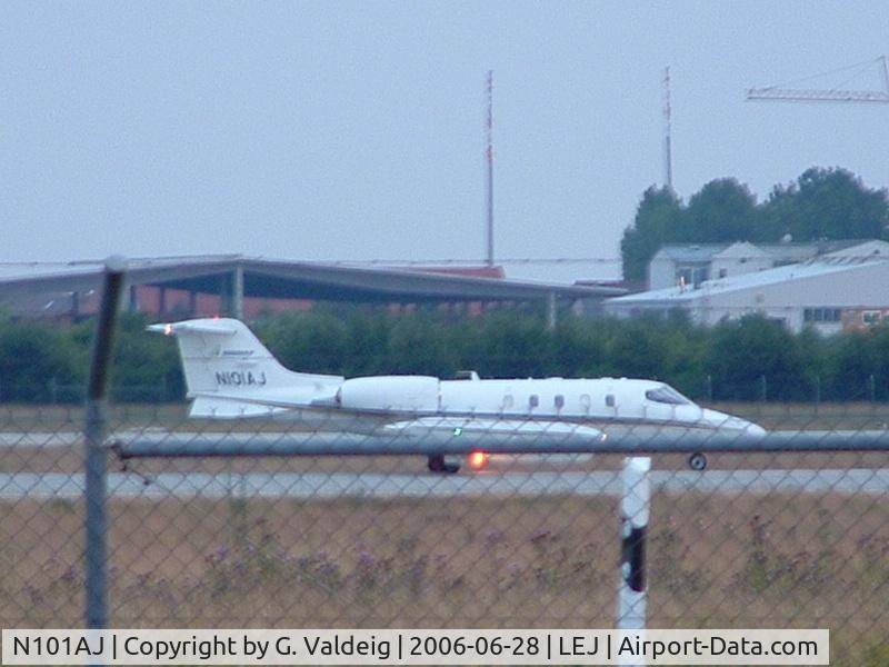 N101AJ, 1975 Gates Learjet 36 C/N 36-008, N101AJ at German airport Leipzig-Halle. Unfortunately the quality is low, because it has already been a little too dark for my FinePix S3000.