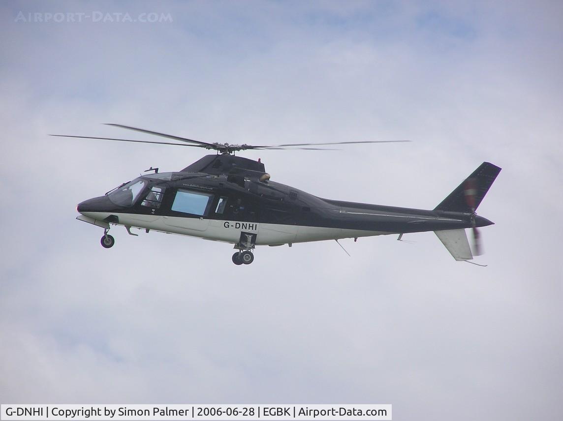G-DNHI, 1979 Agusta A-109A C/N 7154, Agusta A109 landing at Sywell Aerodrome