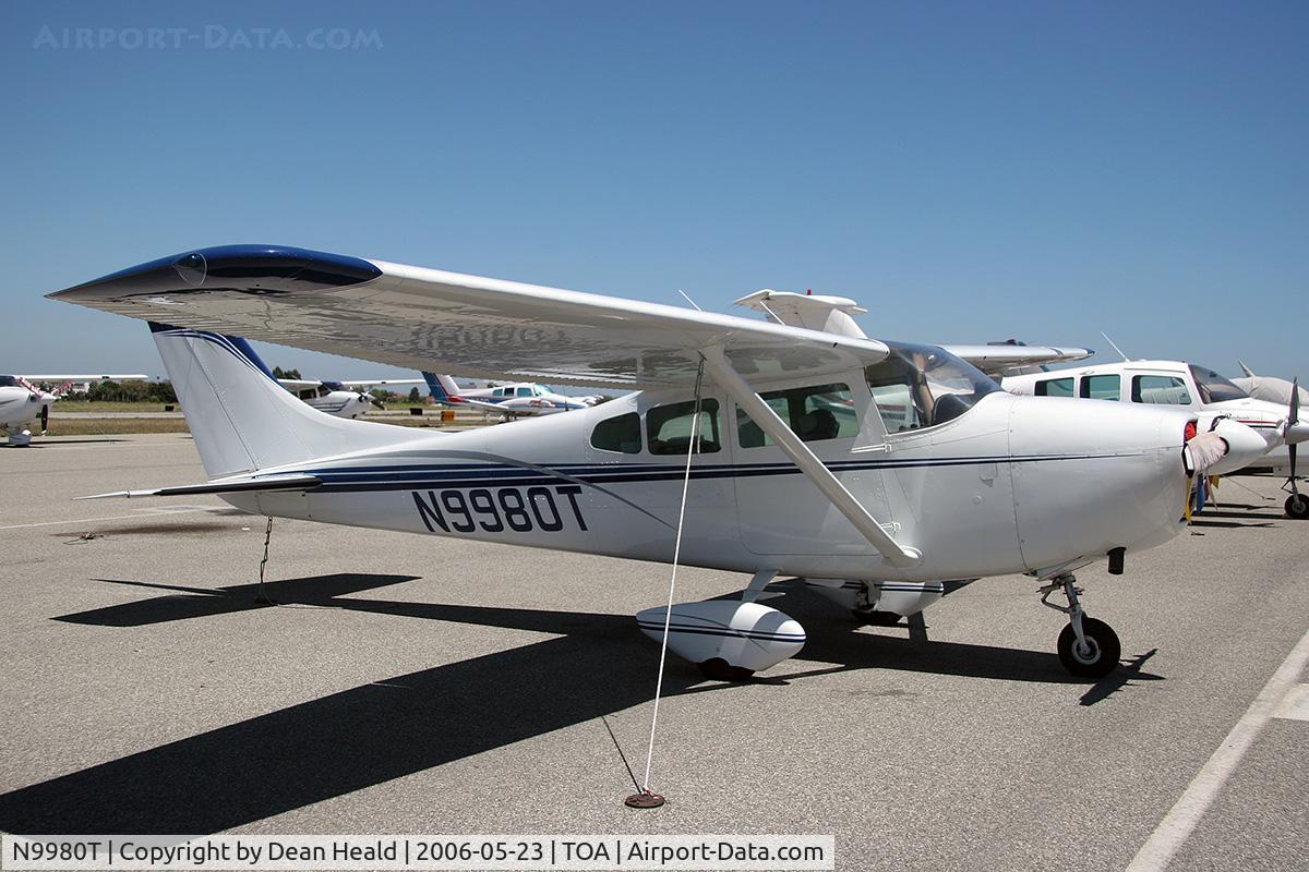 N9980T, 1960 Cessna 182D Skylane C/N 18253080, 1960 Cessna 182D N9980T parked on the ramp at Torrance Municipal Airport (KTOA) - Torrance, CA.