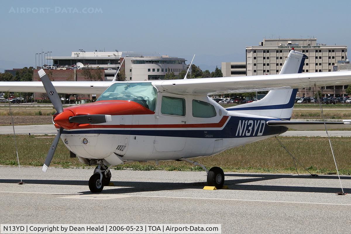 N13YD, 1975 Cessna T210L Turbo Centurion C/N 210-60985, 1975 Cessna T210L N13YD parked on the ramp at Torrance Municipal Airport (KTOA) - Torrance, California.
