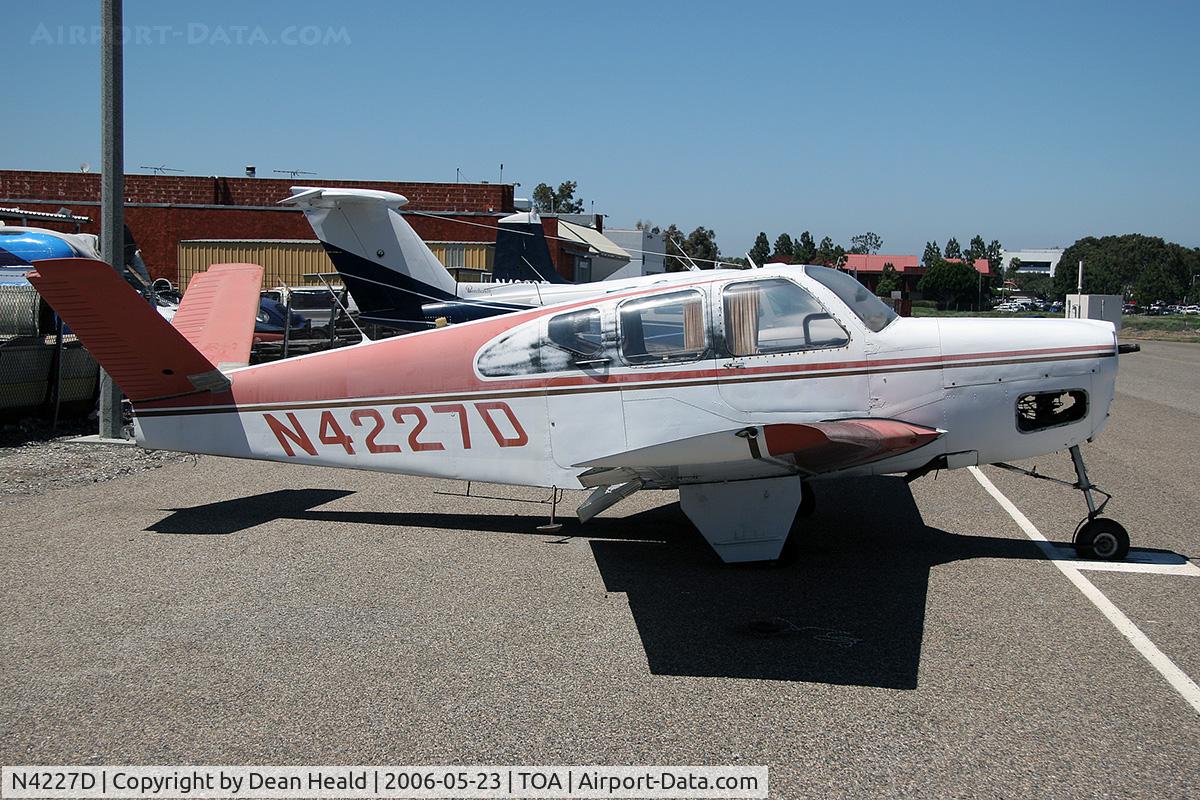 N4227D, 1955 Beech G35 Bonanza C/N D-4407, 1955 Beech G35 N4227D parked at the west end of Torrance Airport (KTOA) - Torrance, California.
