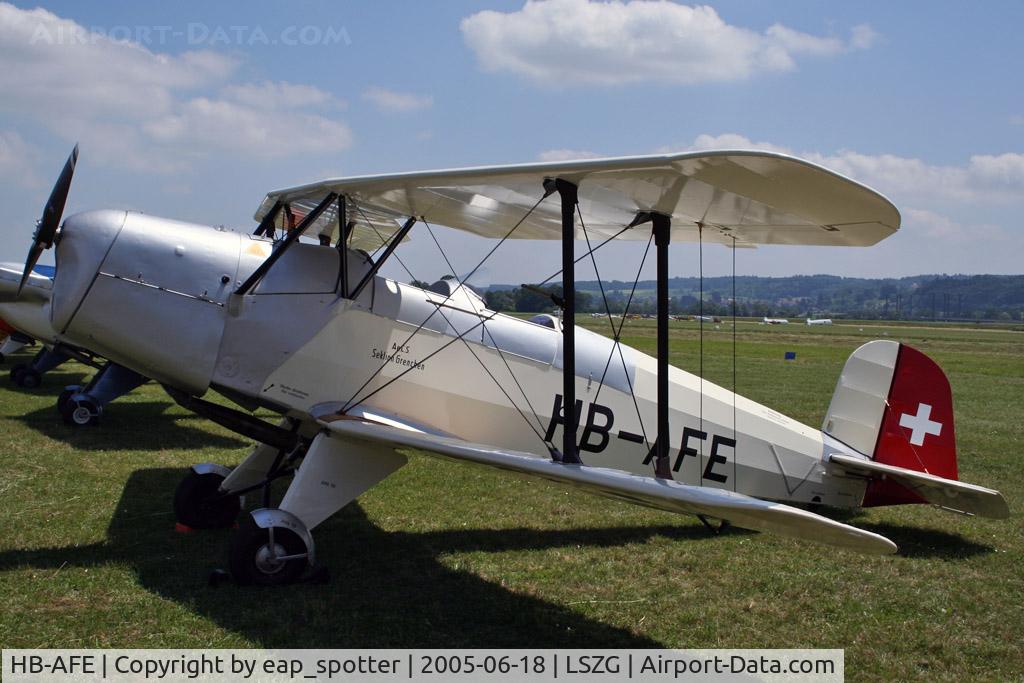 HB-AFE, 1938 Bucker Bu-131B Jungmann C/N 36, Oldtimer fly in Grenchen