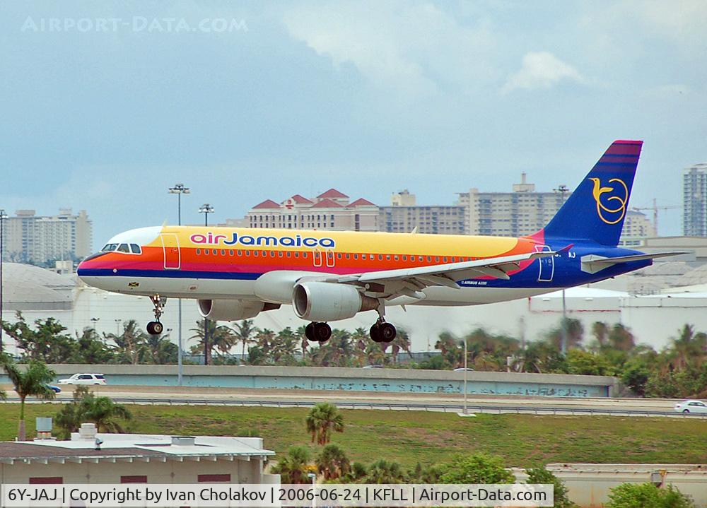 6Y-JAJ, 1997 Airbus A320-214 C/N 630, Landing at Ft Lauderdale
