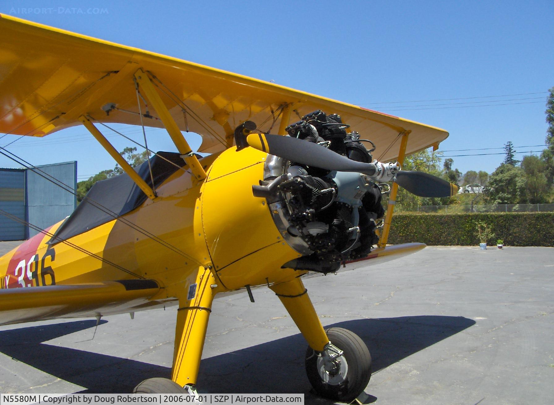 N5580M, 1943 Boeing B75N1 C/N 75-7755, 1943 Boeing Stearman B75N1 as N2S-3, Continental W670-6 220 Hp