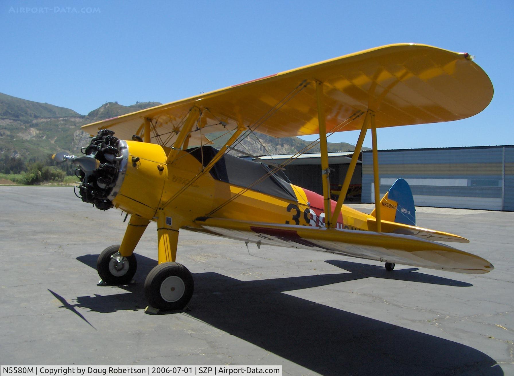 N5580M, 1943 Boeing B75N1 C/N 75-7755, 1943 Boeing Stearman B75N1 as N2S-3, Continental W670-6 220 Hp