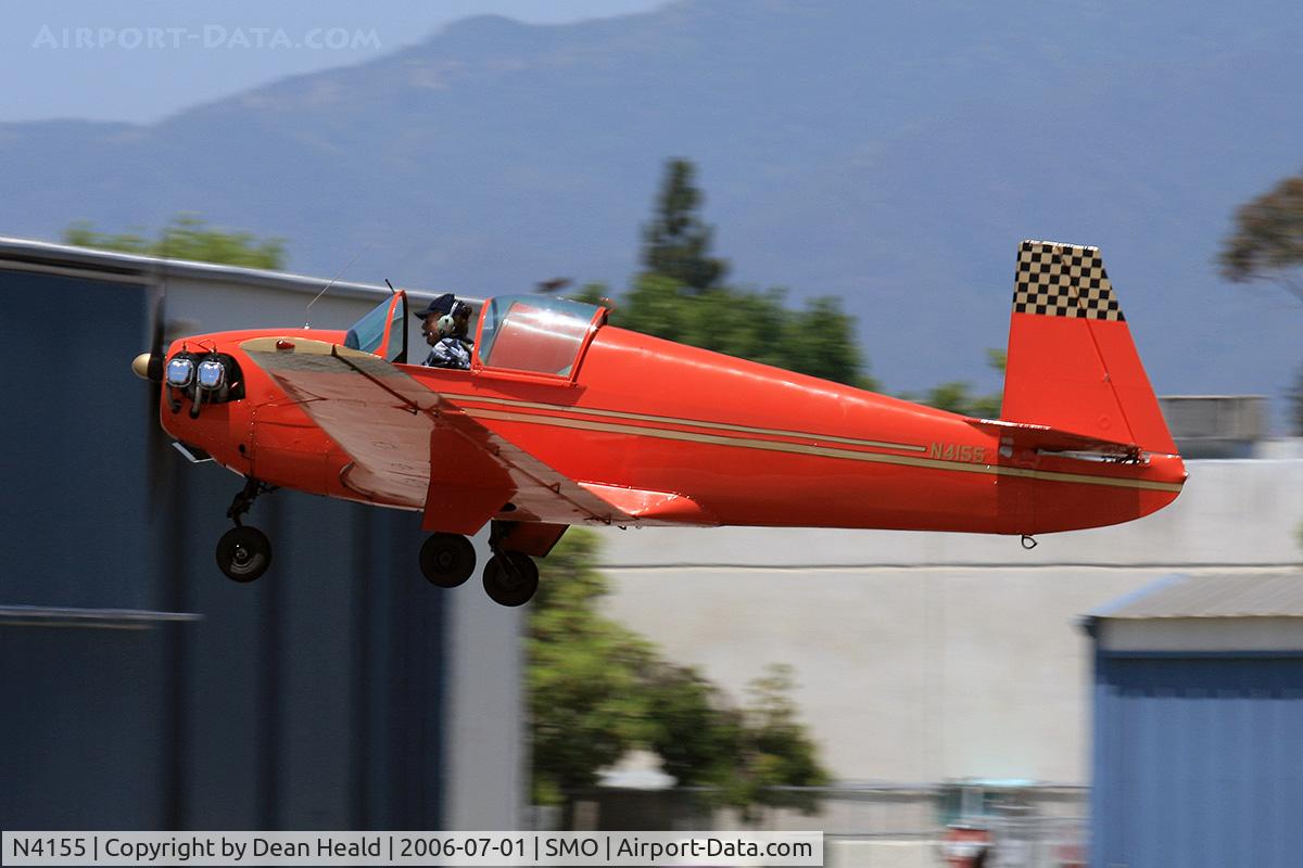 N4155, 1955 Mooney M-18C C/N 321, 1955 Mooney M-18C MITE taking off from RWY 21 at Santa Monica Municipal Airport (KSMO) - Santa Monica, California.