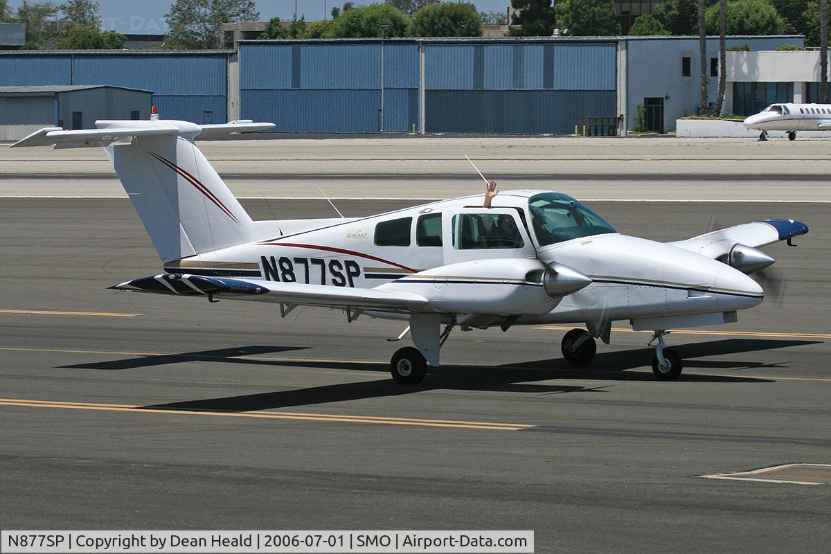 N877SP, 1980 Beech 76 Duchess C/N ME-310, 1980 Beechcraft 76 Duchess N877SP taxiing at Santa Monica Municipal Airport (KSMO) - Santa Monica, California.