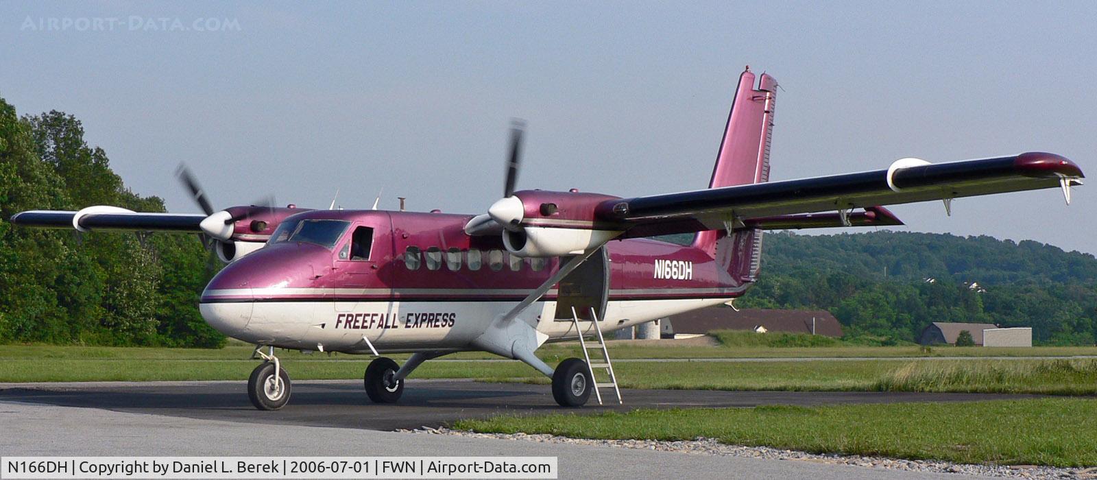 N166DH, 1967 De Havilland Canada DHC-6-100 Twin Otter C/N 66, This colorful Twin Otter gets ready to drop off another load of adventurous skydivers at Great Circle Airport, Sussex, NJ.
