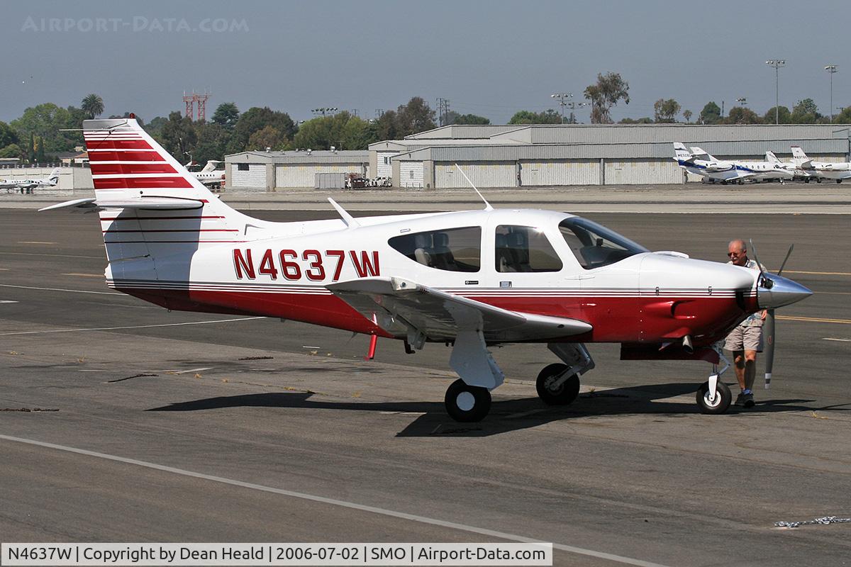 N4637W, 1977 Rockwell International 112TCA Commander C/N 13167, 1977 Rockwell International Commander 112TCA N4637W at Transient Parking at Santa Monica Municipal Airport (KSMO) - Santa Monica, California.