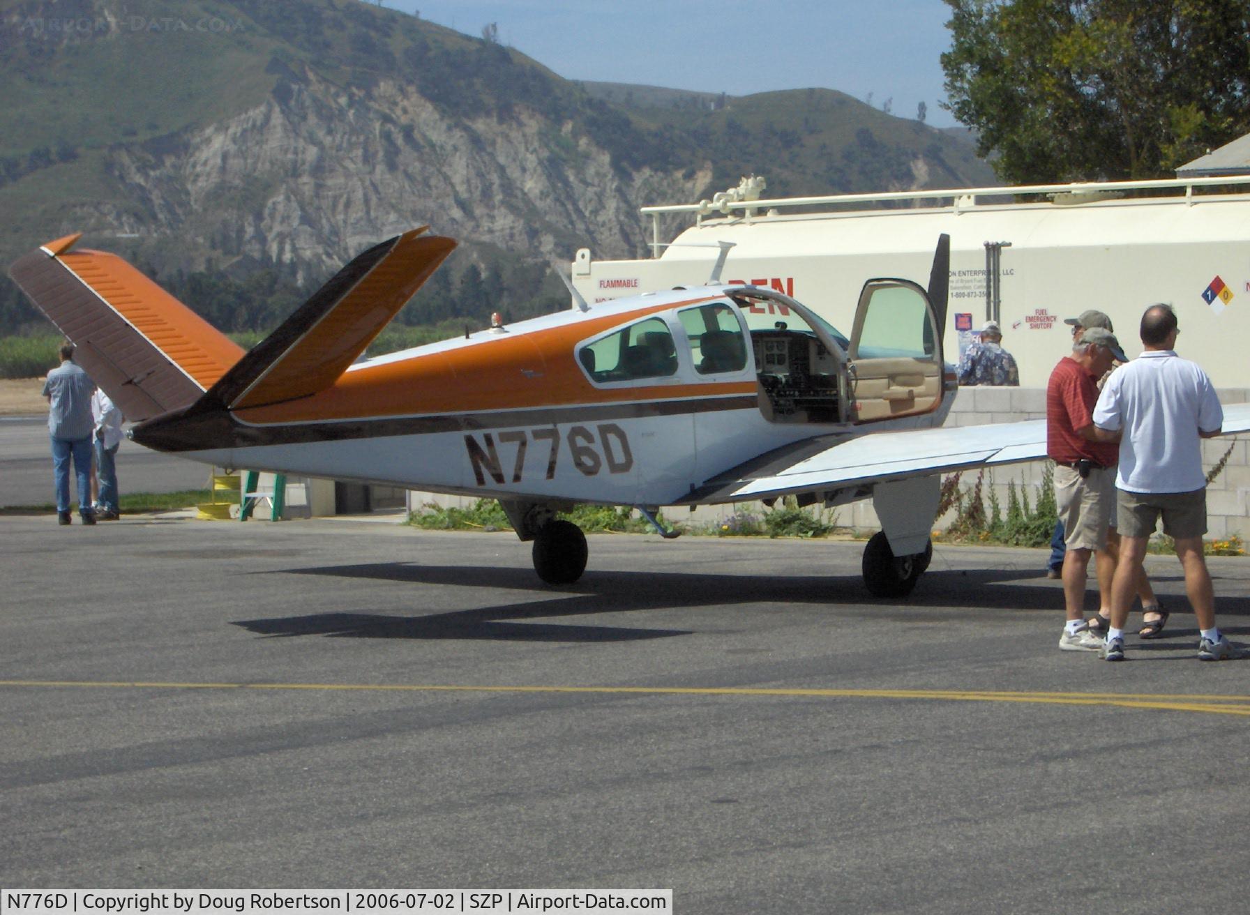 N776D, 1969 Beech V35A-TC Bonanza C/N D-9063T, 1969 Beech V35A-TC TURBO BONANZA, Continental TSIO-520-D 285 Hp, refueling