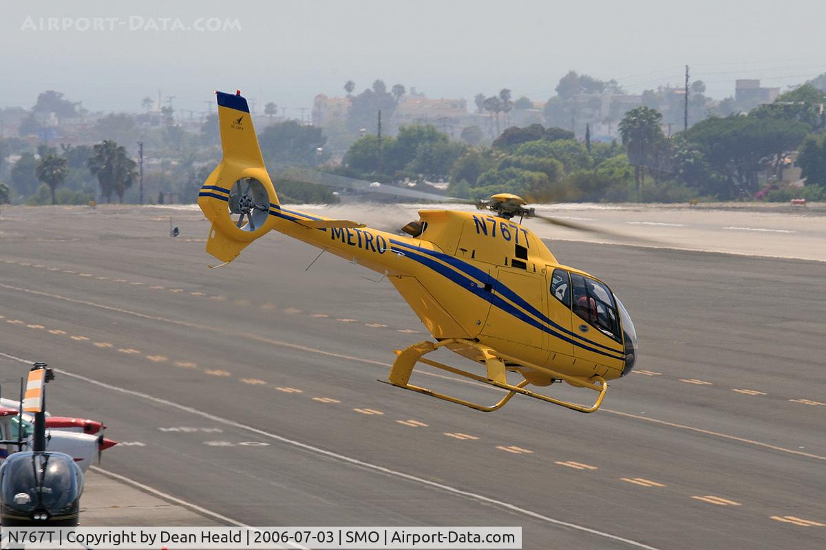 N767T, 2000 Eurocopter EC-120B Colibri C/N 1168, 2000 Eurocopter EC120B N767T taking off from the helipad at Santa Monica Municipal Airport (KSMO) - Santa Monica, California.
