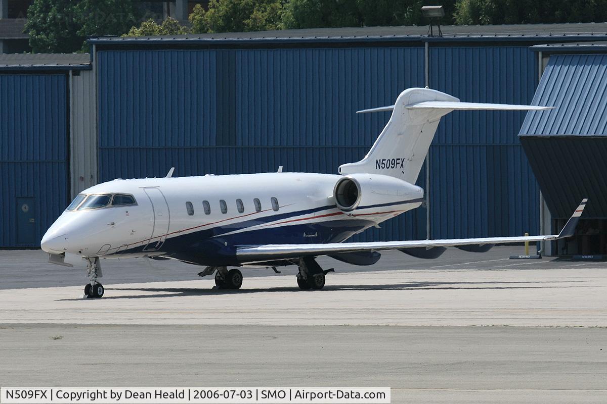 N509FX, 2003 Bombardier Challenger 300 (BD-100-1A10) C/N 20012, 2003 Bombardier BD-100-1A10 N509FX on the ramp at Santa Monica Municpal Airport (KSMO) - Santa Monica, California.