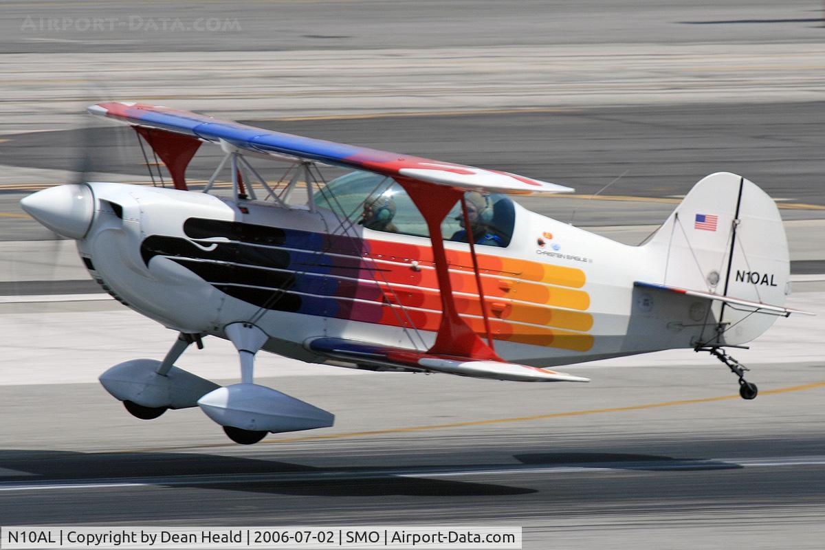 N10AL, Christen Eagle II C/N 0001 (N10AL), Christen Eagle II N10AL taking off from RWY 21 at Santa Monica Municipal Airport (KSMO) - Santa Monica, California.