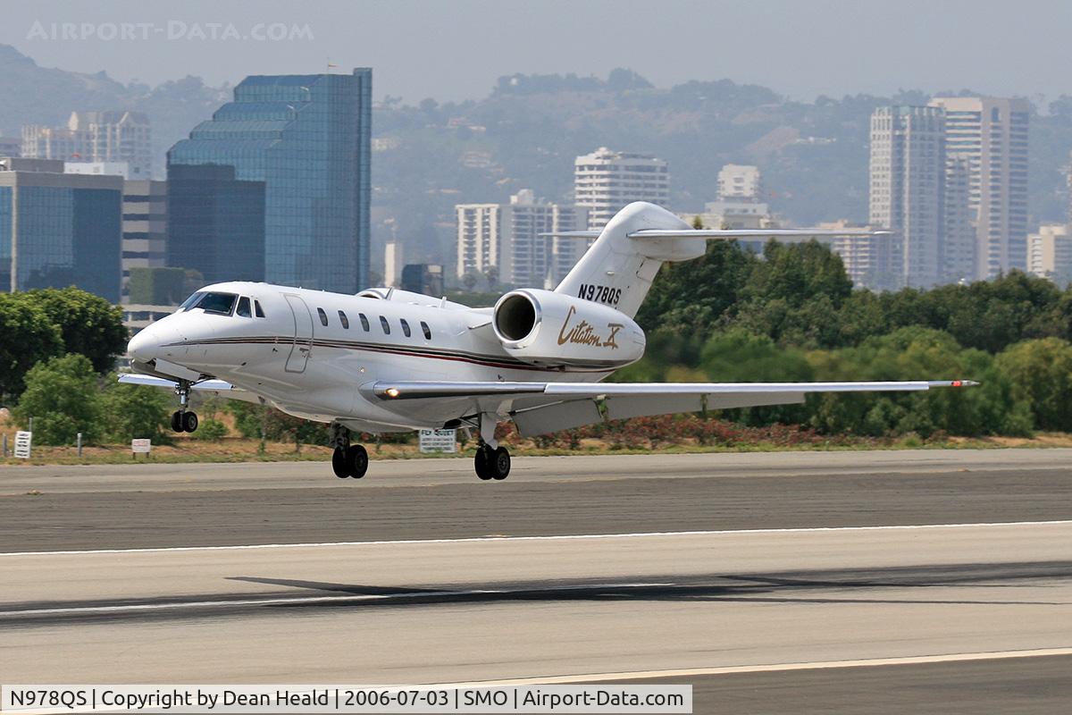 N978QS, 2002 Cessna 750 Citation X Citation X C/N 750-0187, 2002 Cessna 750 Citation X N978QS, from Las Vegas McCarran Int'l (KLAS), nearing touchdown on RWY 21.