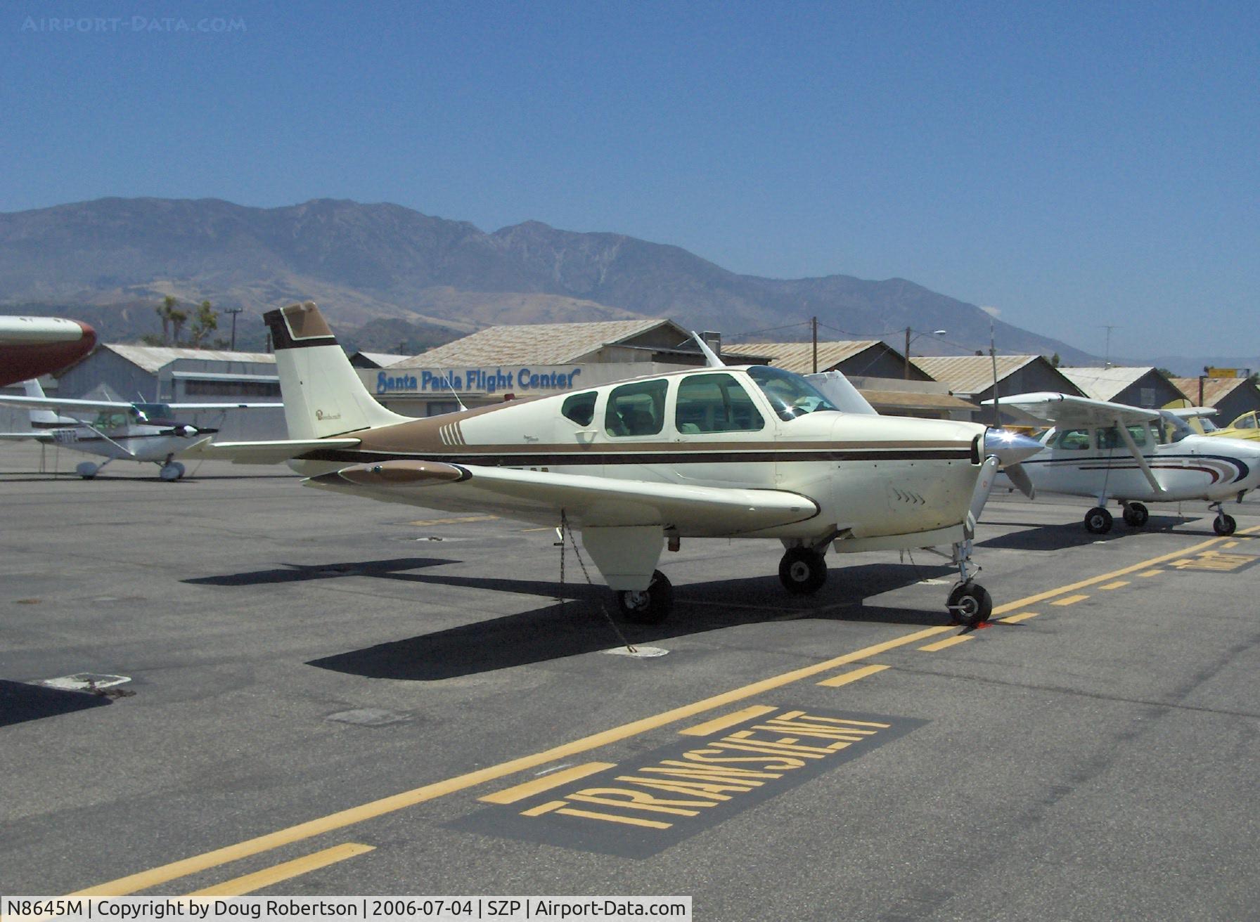 N8645M, 1963 Beech 35-B33 Debonair C/N CD-671, 1963 Beech 35 B33 DEBONAIR, Continental IO-470-K 225 Hp