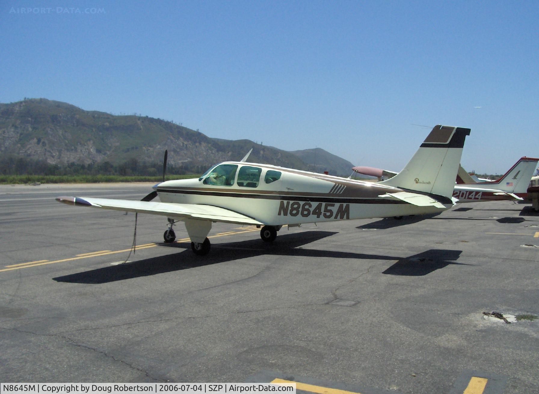 N8645M, 1963 Beech 35-B33 Debonair C/N CD-671, 1963 Beech 35 B33 DEBONAIR, Continental IO-470-K 225 Hp