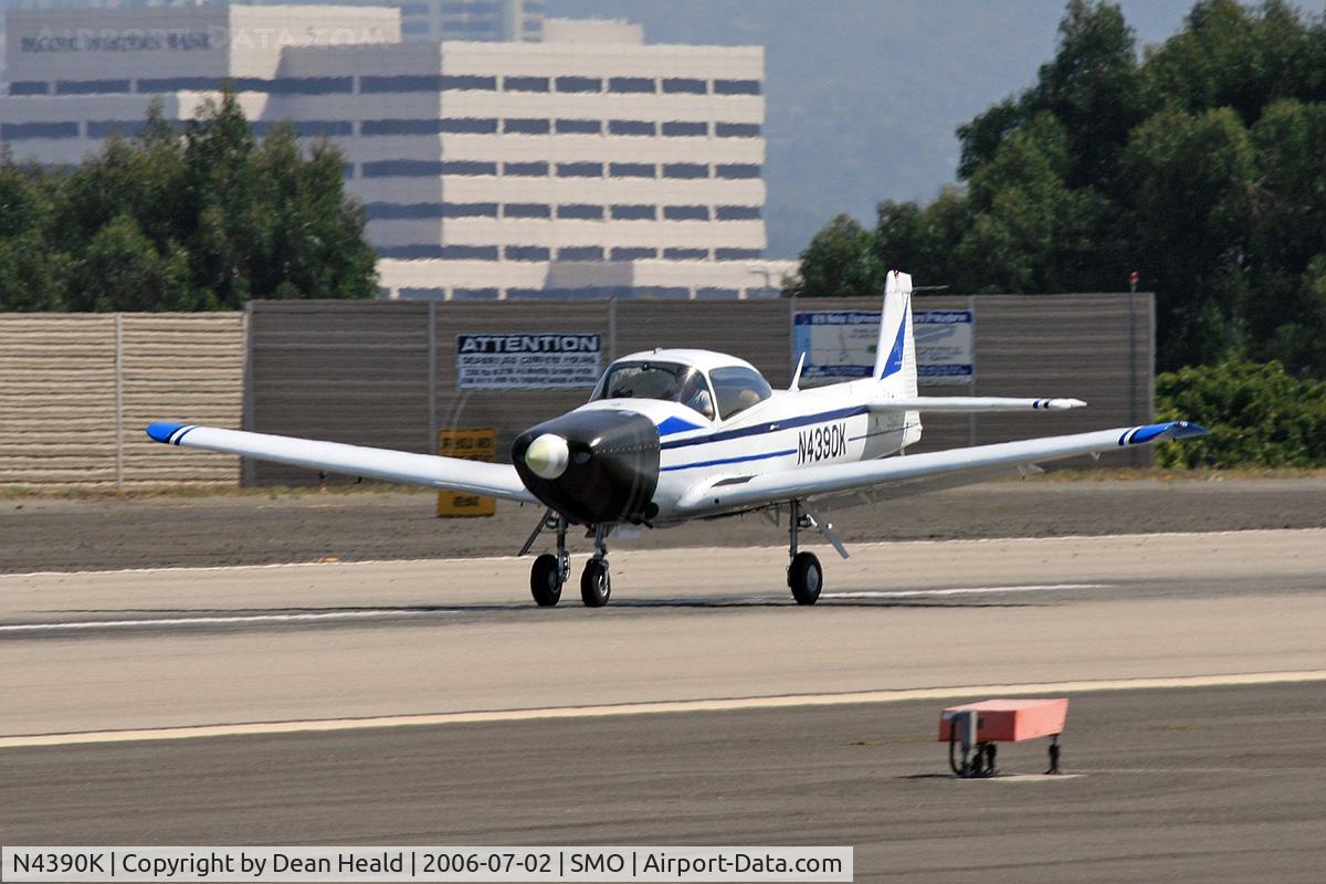N4390K, 1948 Ryan Navion C/N NAV-4-1390, 1948 Ryan Navion N4390K starting takeoff roll on RWY 21 at Santa Monica Municipal Airport (KSMO) - Santa Monica, California.
