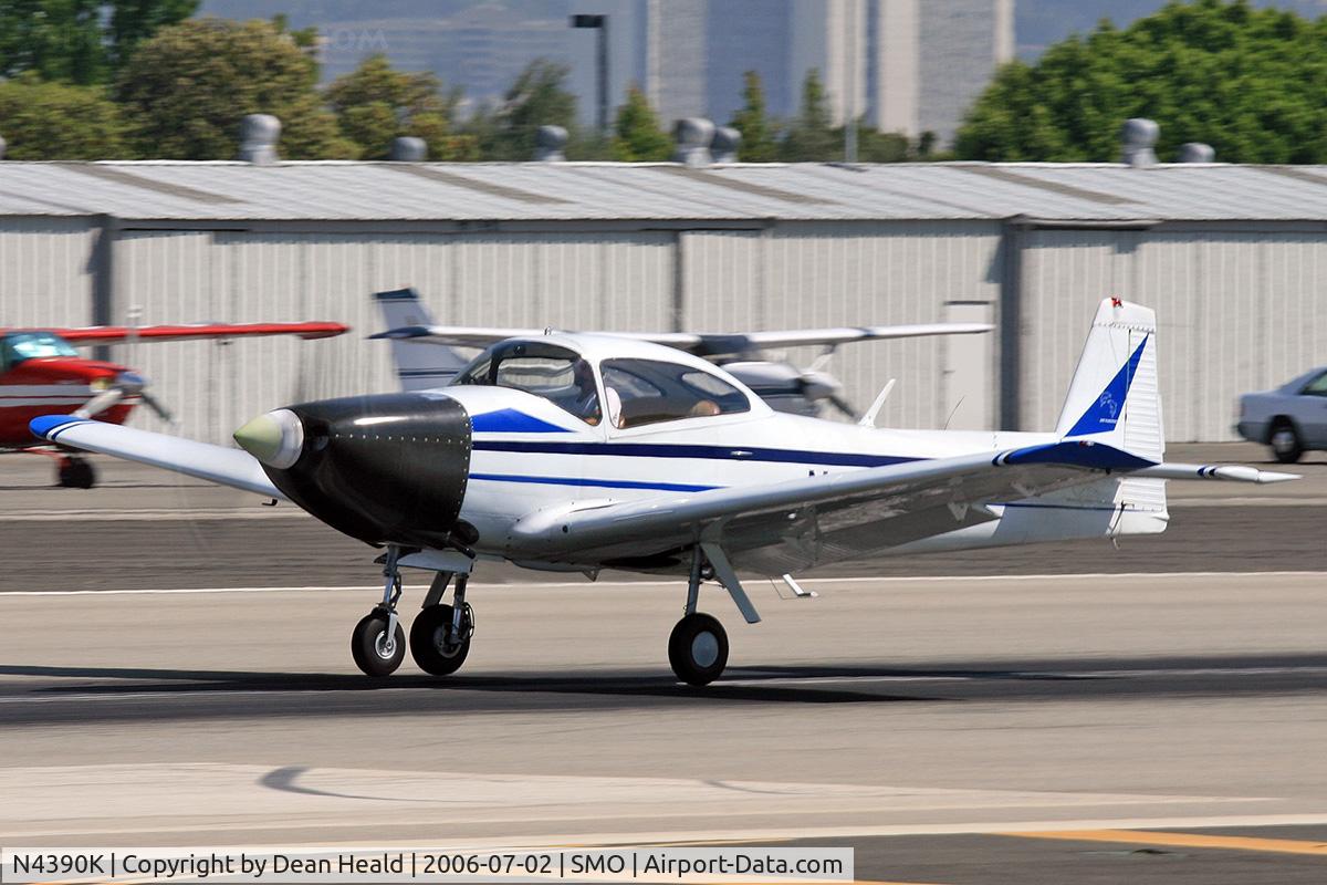 N4390K, 1948 Ryan Navion C/N NAV-4-1390, 1948 Ryan Navion N4390K taking off on RWY 21 at Santa Monica Municipal Airport (KSMO) - Santa Monica, California.
