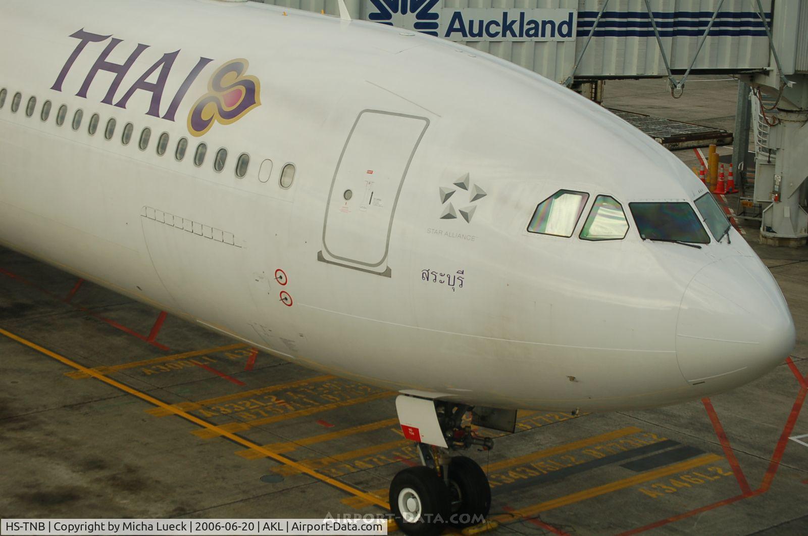 HS-TNB, 2005 Airbus A340-642 C/N 681, The super-long A340-600 of Thai International in Auckland