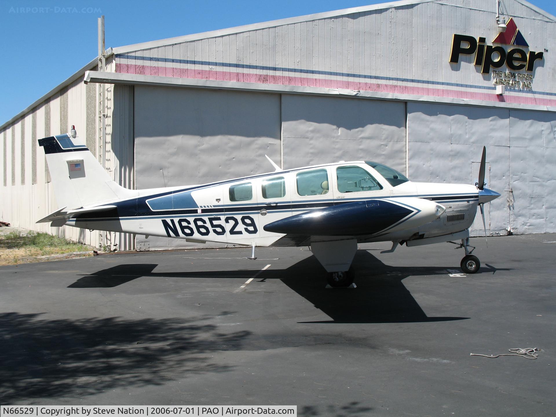 N66529, 1979 Beech A36TC Bonanza 36 C/N EA-8, 1979 Beech A36TC on a sunny Saturday afternoon @ Palo Alto Municipal Airport, CA