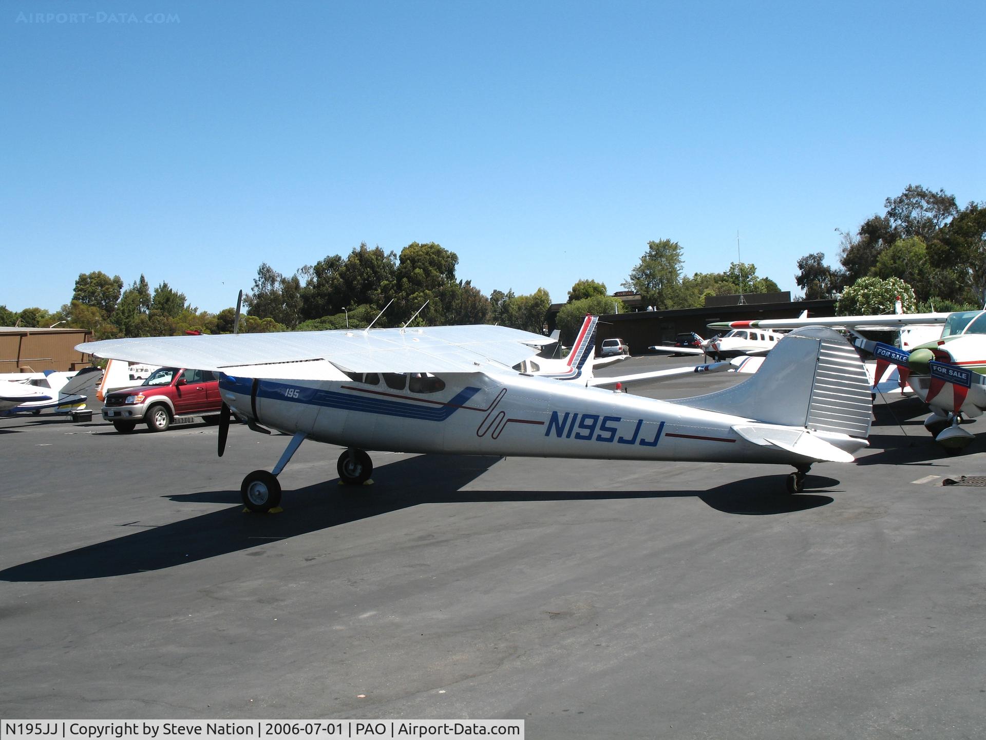 N195JJ, 1951 Cessna 195 C/N 7629, 1951 Cessna 195 on a sunny Saturday afternoon @ Palo Alto Municipal Airport, CA