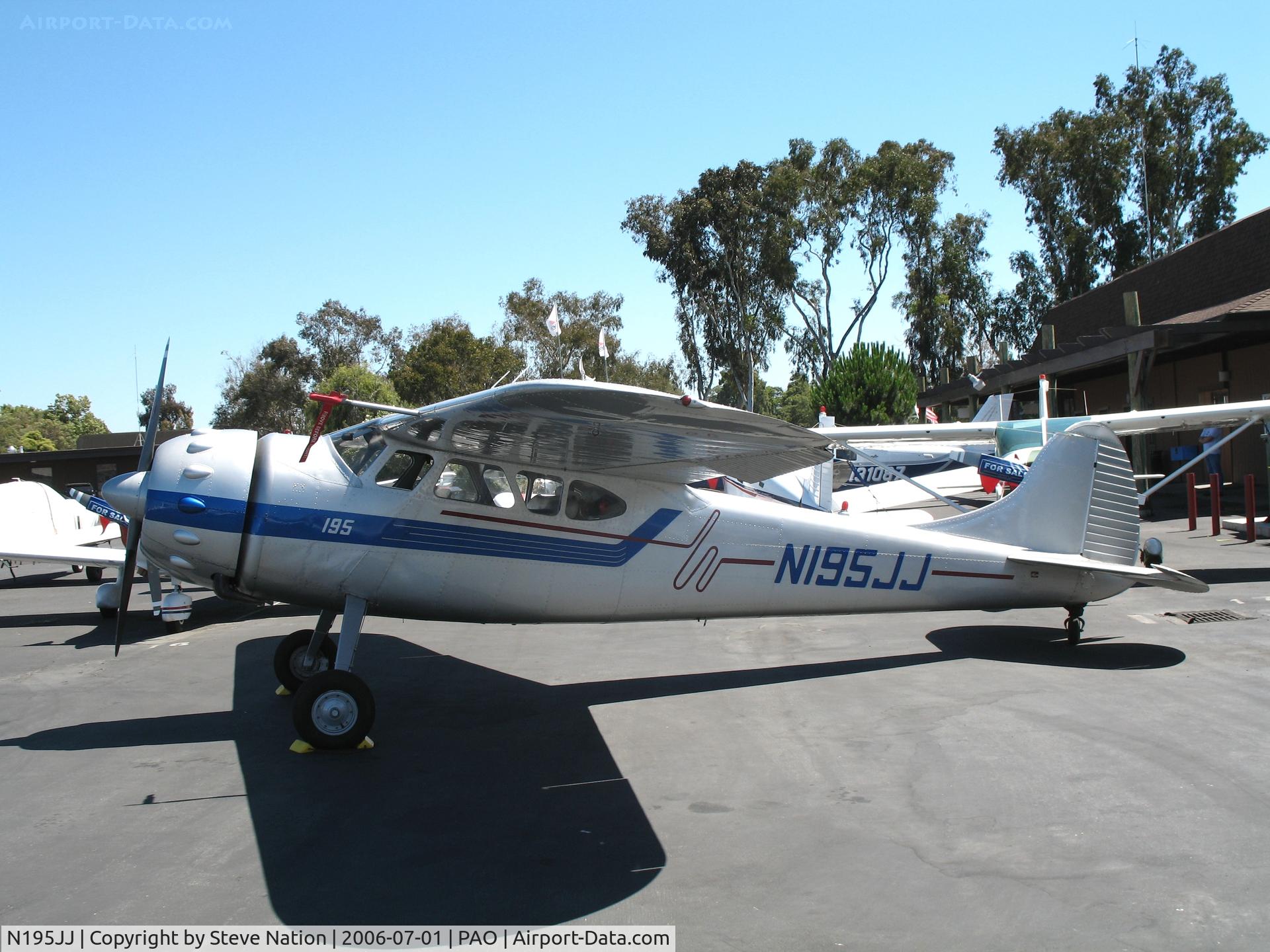 N195JJ, 1951 Cessna 195 C/N 7629, 1951 Cessna 195 on a sunny Saturday afternoon @ Palo Alto Municipal Airport, CA